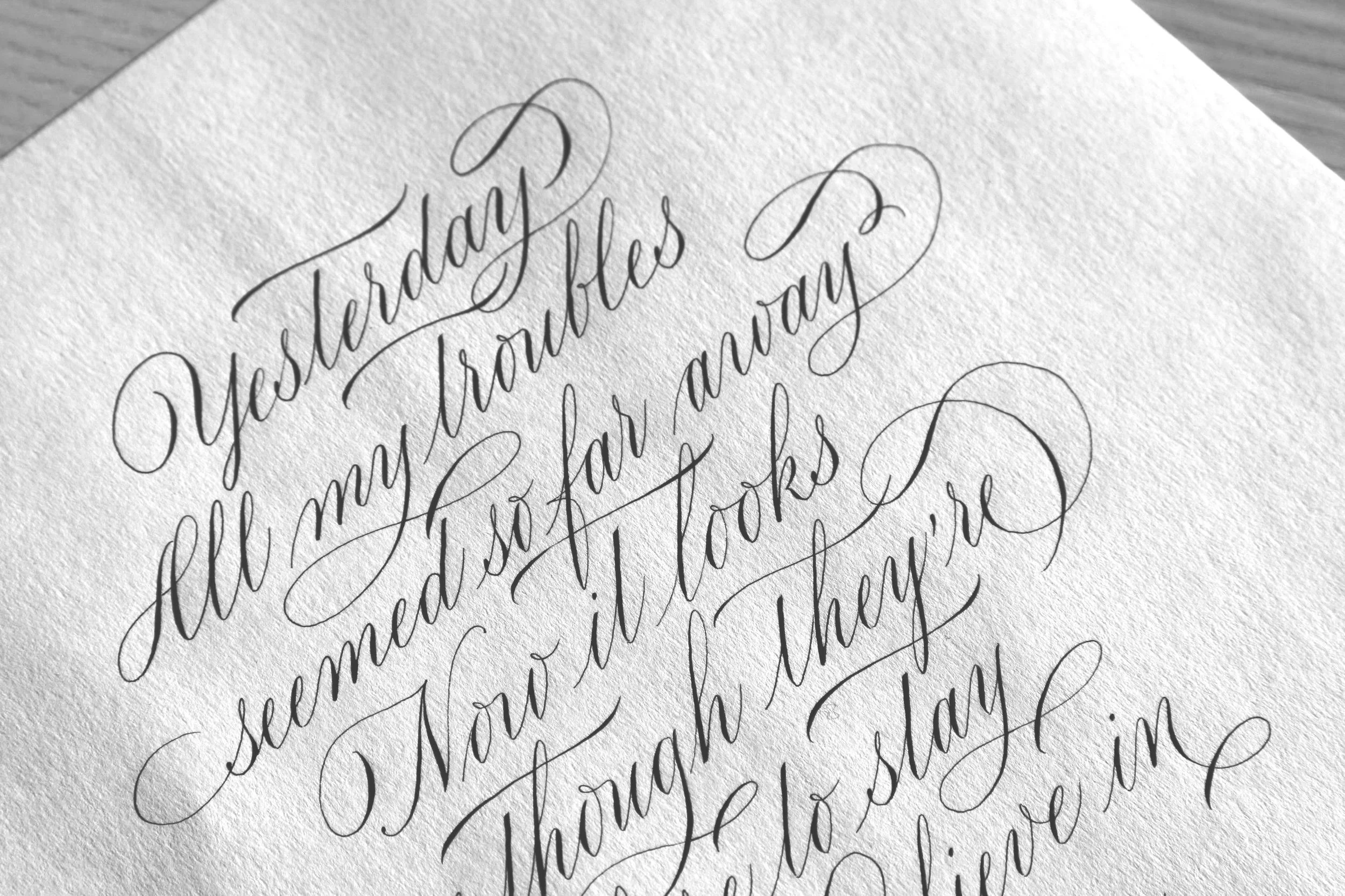 calligraphy vows