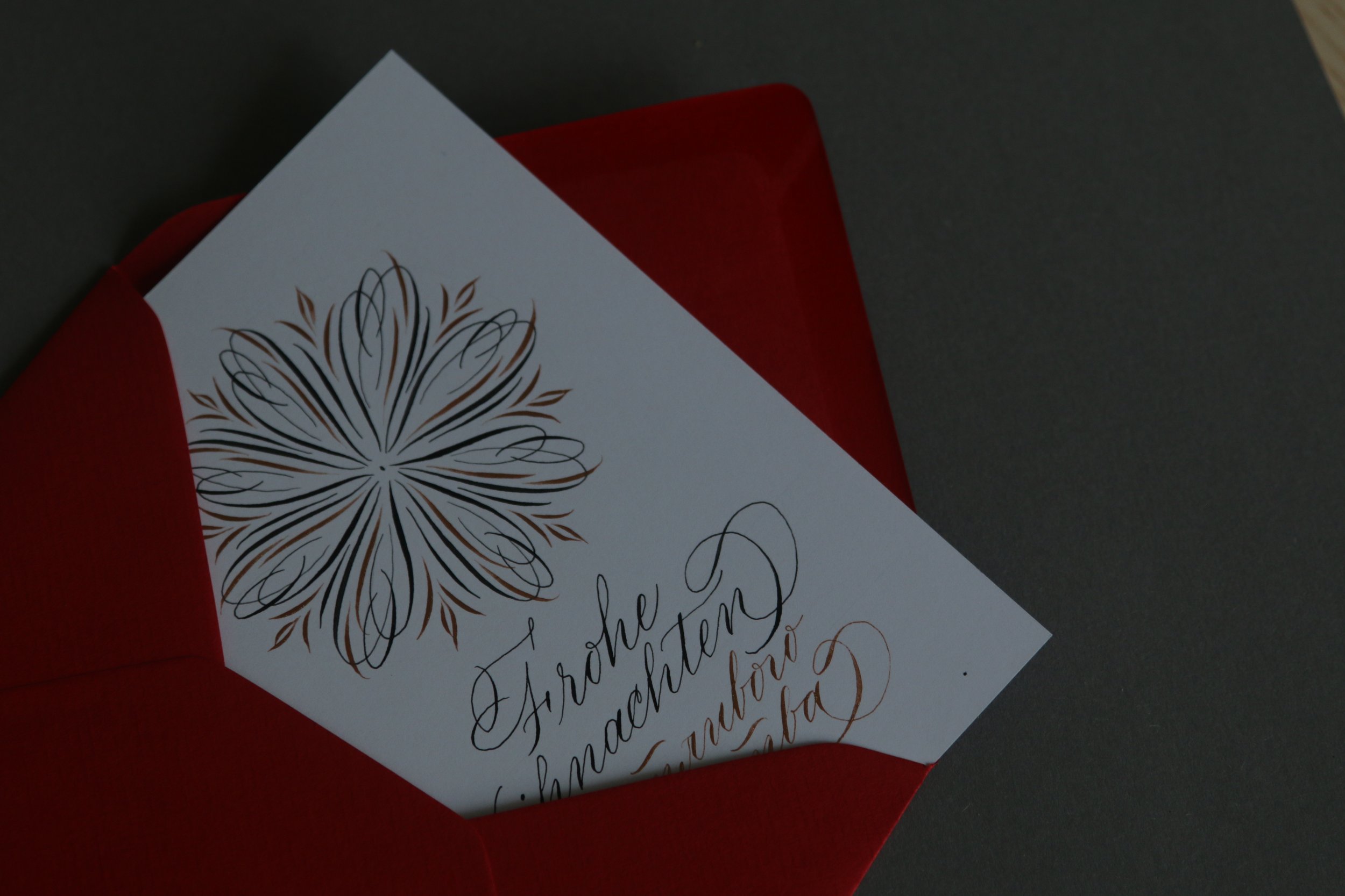 calligraphy postcard