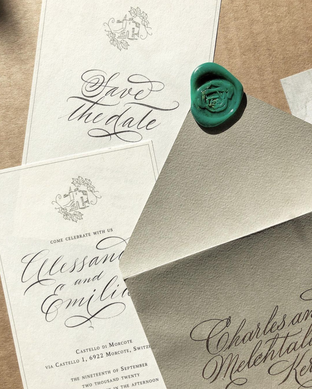 calligraphy invitation set