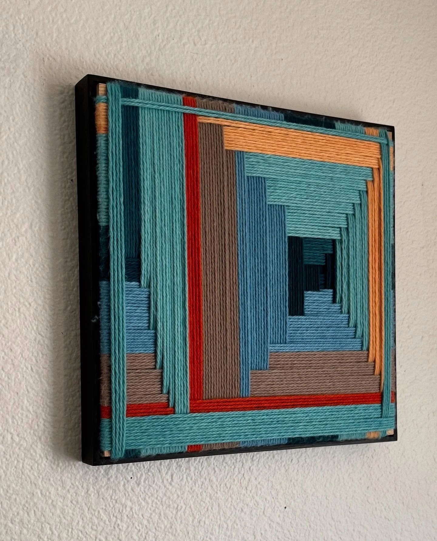 Remember me? 
She got a frame.
I built float frames for everything. Ya girl is listing it all&mdash; stay tuned. 
15.5&rdquo; x 15.5&rdquo;, woven dyed wool, red oak &amp; poplar, &ldquo;The Window&rdquo;, Kate Bigham, 2024 

Of course, please don&rs