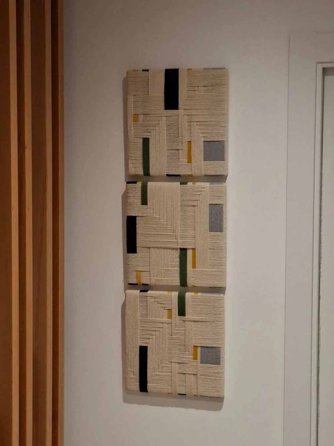 Custom trio with colors chosen and dyed for a client in Spain, photo provided after installation from client.