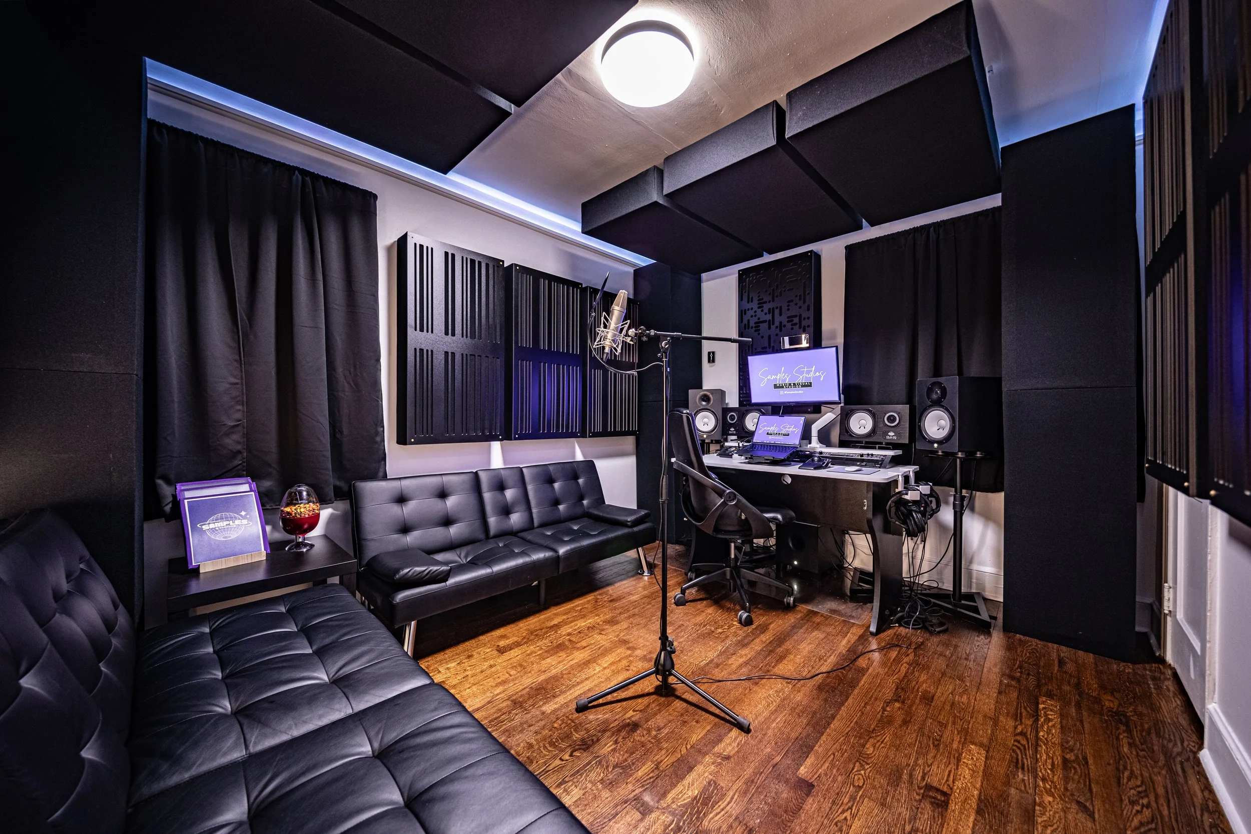 Samples Studios acoustic panels seating Studio A Jesse Samples engineer