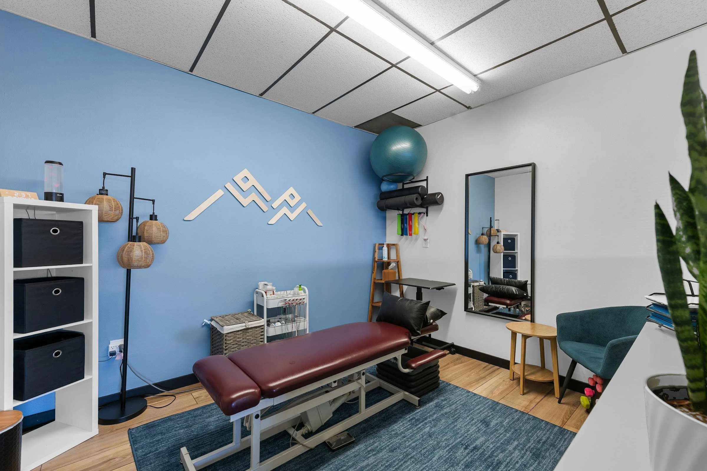 Summit Physio treatment room inside Mountain Shadows CrossFit in Colorado Springs