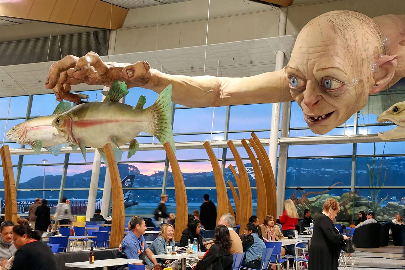 Wellington Airport Gollum installation