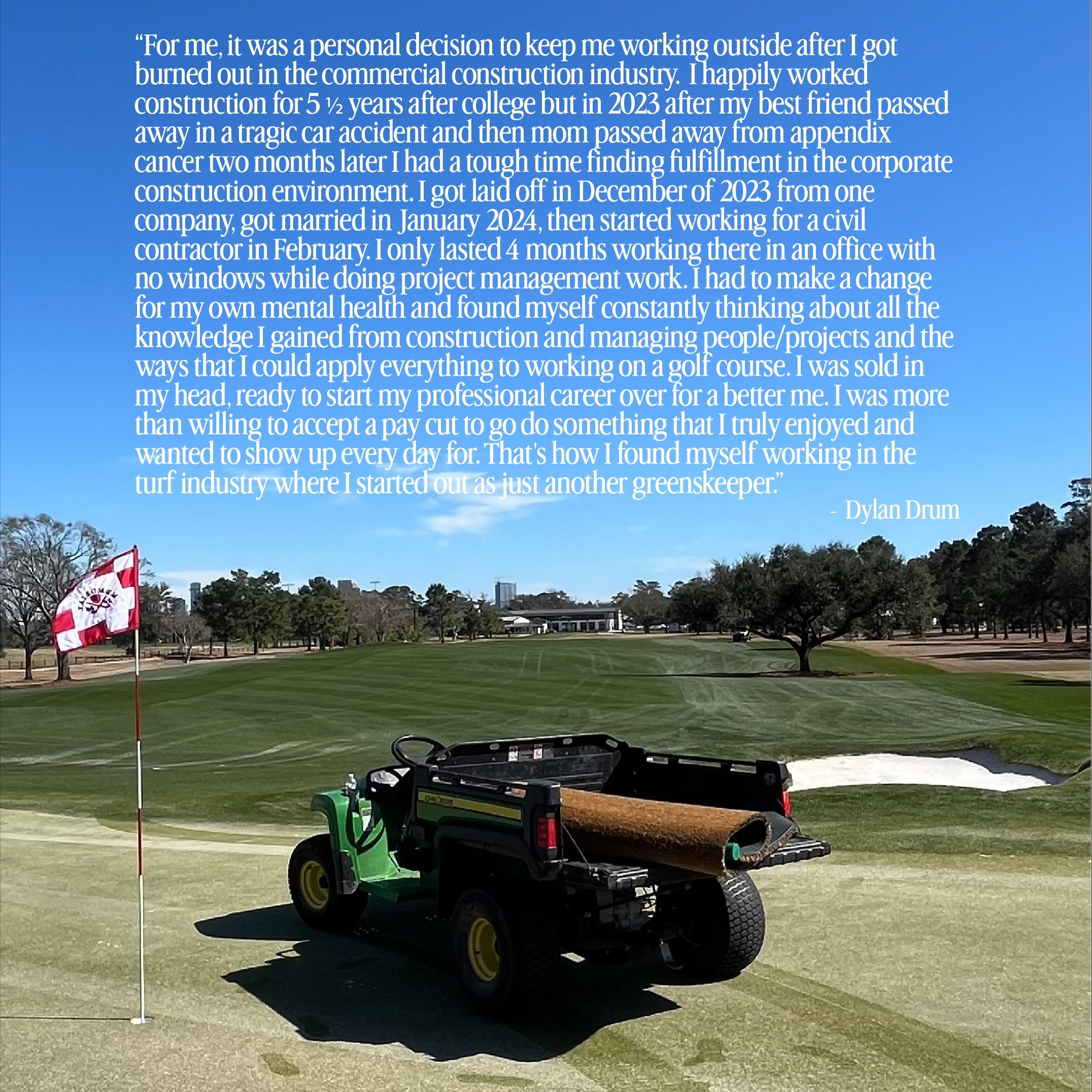 For Dylan, greenkeeping was a chance to make a change for his mental health. 2 years later he is moving up with no regrets. 

Read more at gkgc.org #linkinbio
#workearlyplaylate
#golfisgoodforgreenkeeping
#mentalhealthawarenessmonth