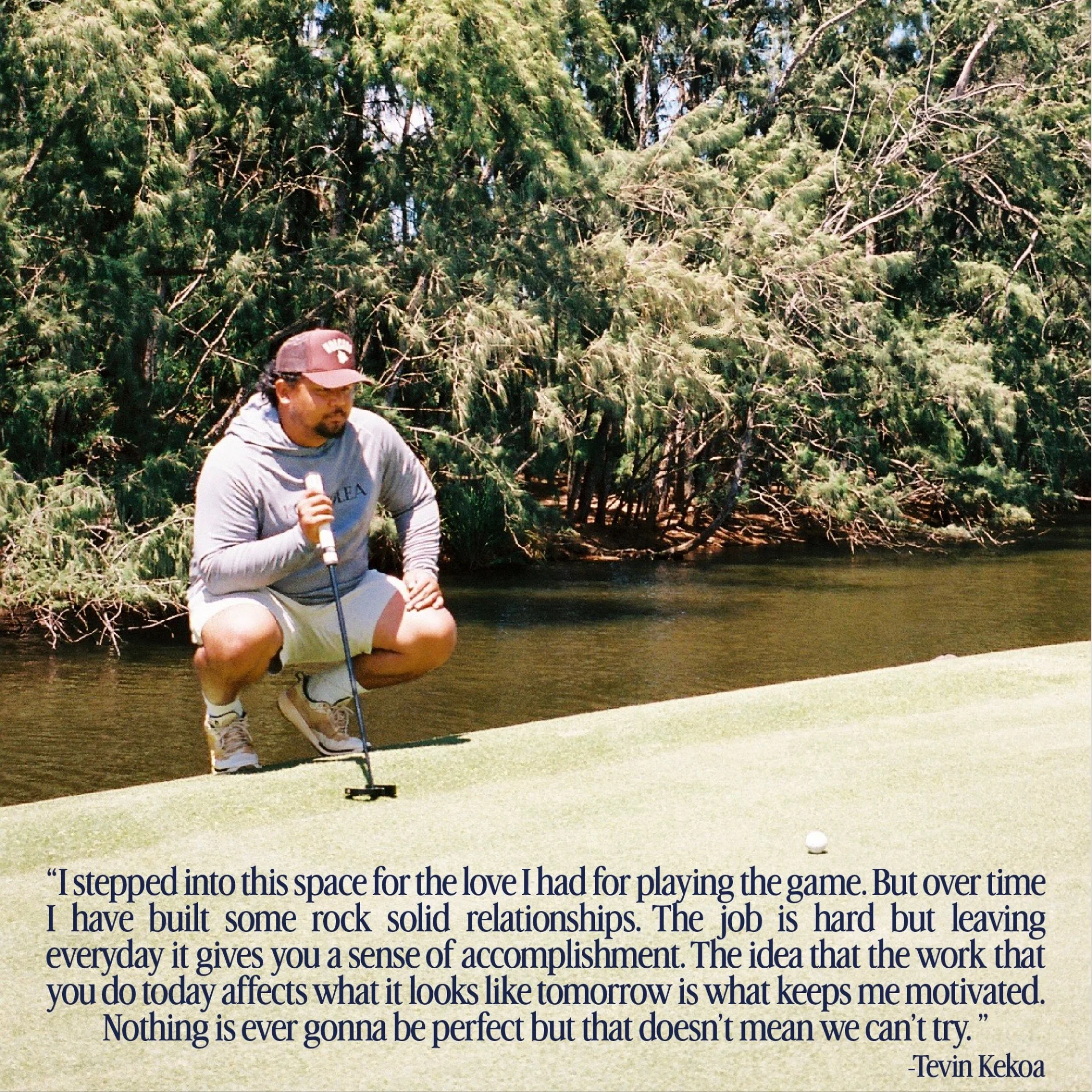 @tevinkekoa.lm aka T likes to showcase what it means to work early &amp; play late island style. Hit the link in the bio to learn a bit more about how a passion for golf ended up with him working at &ldquo;Jurassic Park&rdquo;
#workearlyplaylate 
#mo