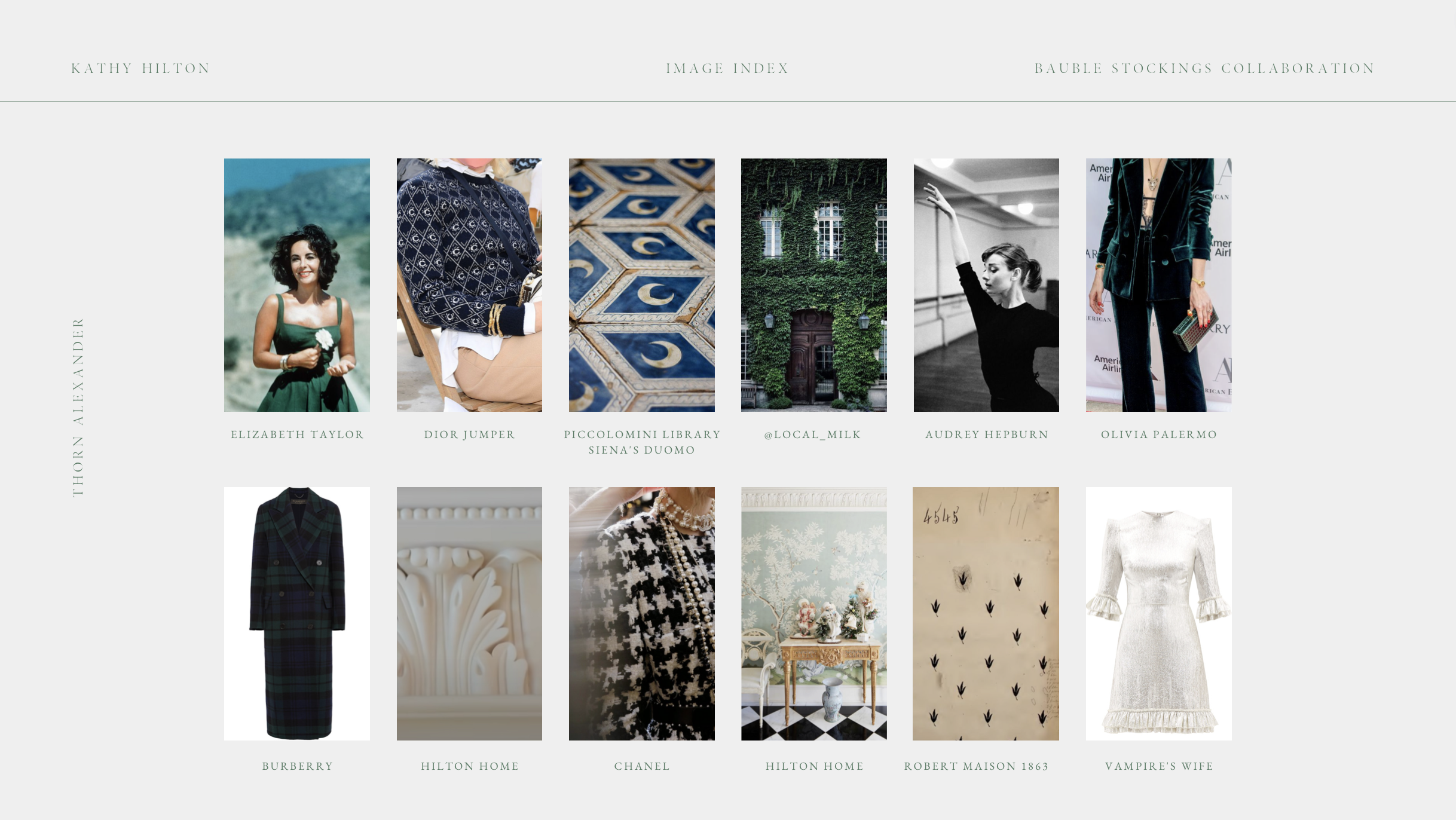 image index + presentation layout