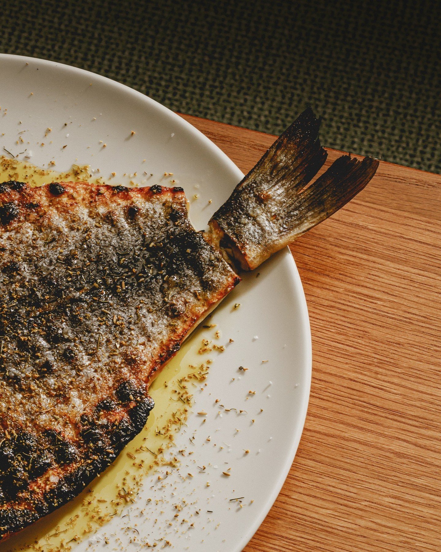 The branzino &amp; the butterfly&hellip;
A tale of water &amp; air. 
Whole roasted butterflied branzino, with Meyer lemon and artichoke tapenade. 
🌞
🌞
🌞
🌞
🌞
*no actual 🦋