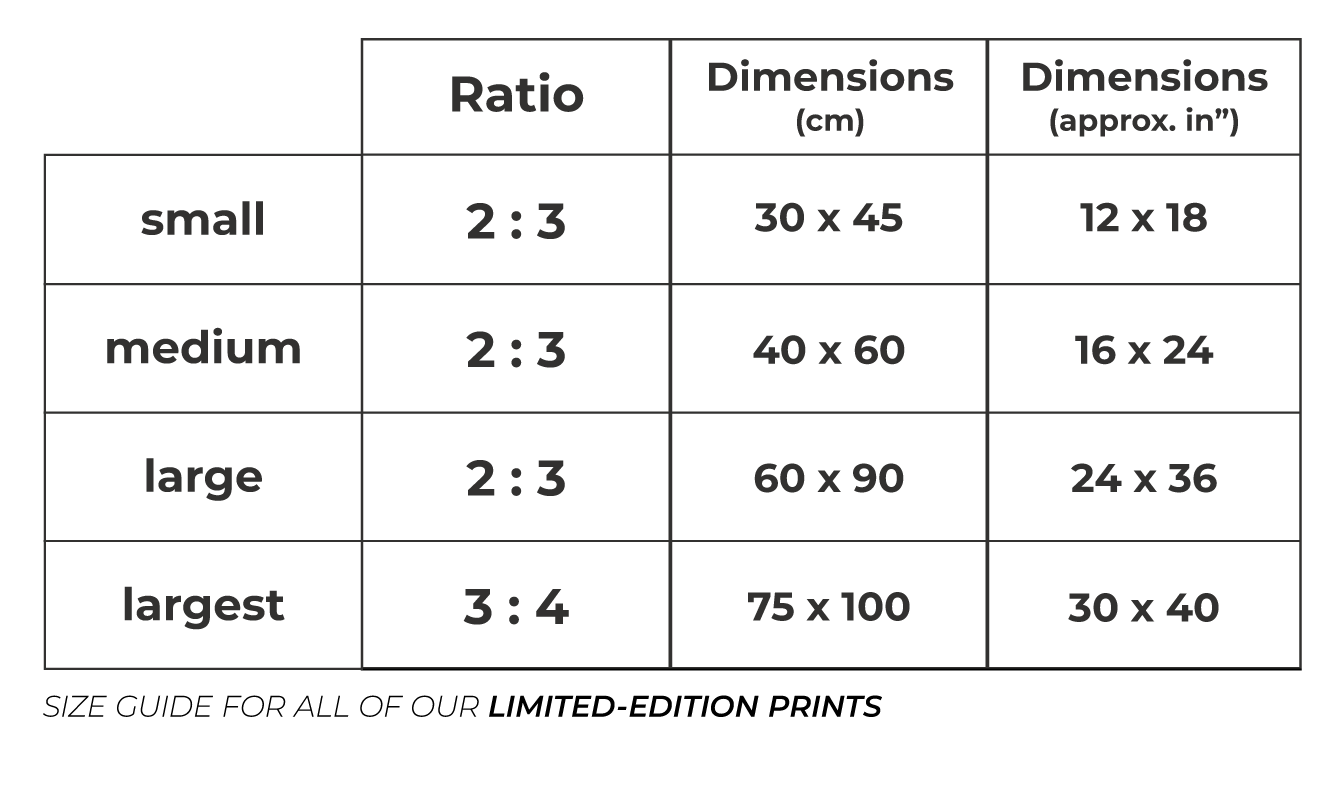Limited-Edition Prints Size Guide