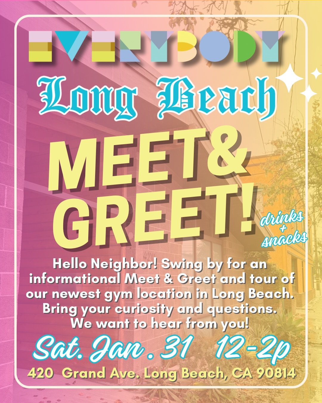 SATURDAY! Come say HI!👋 Swipe for an LB Sweet Treat!

✅ RSVP and SURVEY🔗 in @everybodylosangeles bio! (rsvp not required but helpful for our snax + bevs count.)

We&rsquo;ve had some permitting delays with our second location in LB, but Good News! 