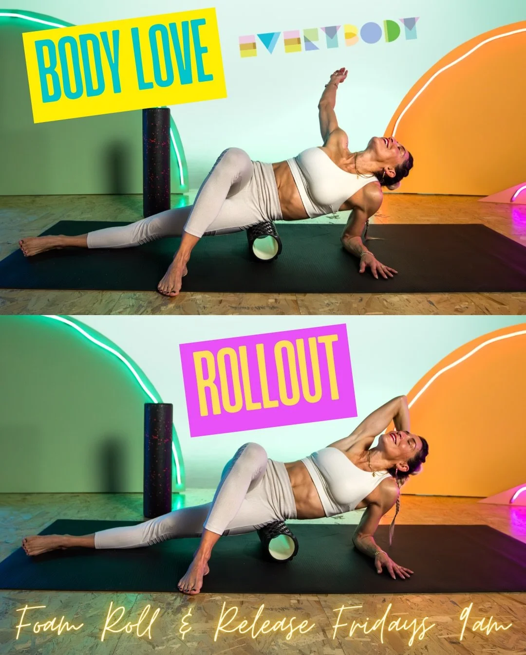 OH MYofascial! Roll &amp; Release in this new restorative class Fridays 9am!

😌 BODY LOVE - ROLLOUT
🗓️ FRIDAYS 9AM
📍EVERYBODY RISE/HEAL Room

Are you suffering from tech neck? Sore back? Tight hips? Lots of standing for work? Or do you exercise so