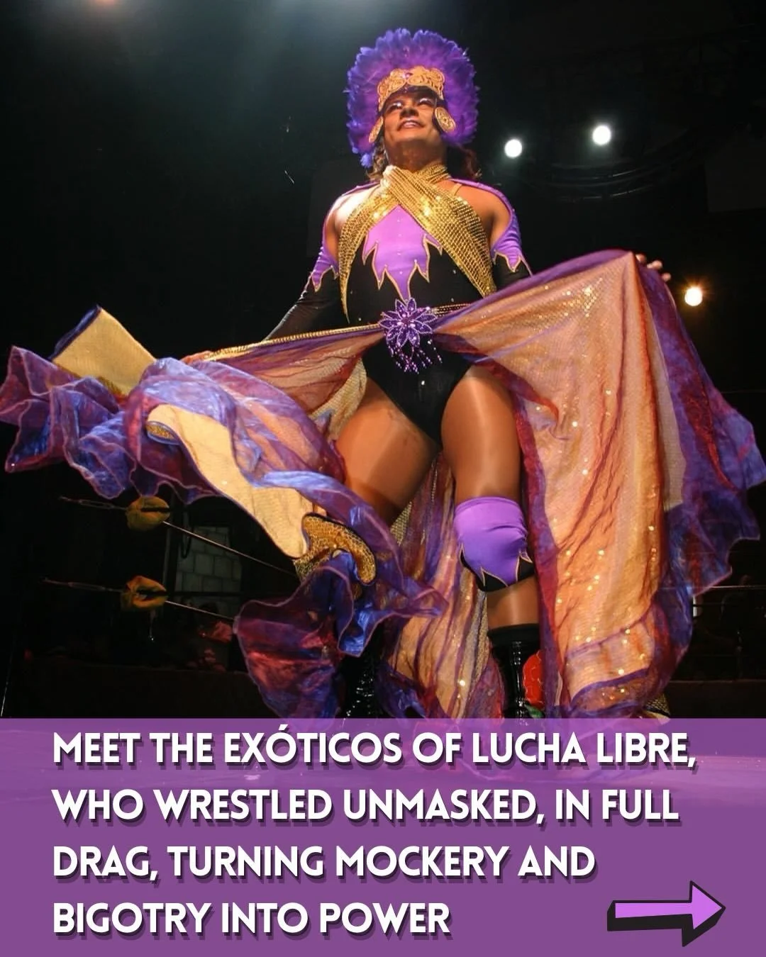 This Cinco De Mayo we&rsquo;re celebrating the trailblazing Ex&oacute;ticos of Mexican wresting 🏳️&zwj;🌈

🌈 In the past, Ex&oacute;ticos had been straight men harping on tired gay clich&eacute;s, but in the mid-1980s, that began to change. A new g