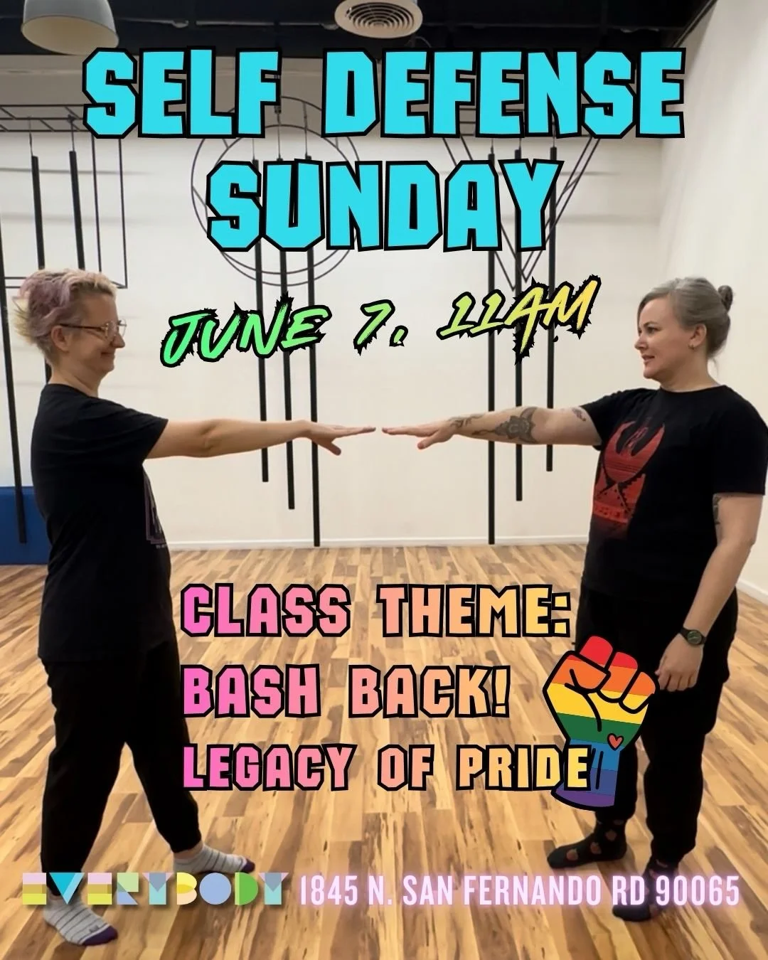 🤜 Self-Defense Sunday! JUNE THEME: BASH BACK 🏳️&zwj;🌈 PRIDE EDITION!

🌈 This month, we&rsquo;re remembering the legacy of Pride as an uprising and an act of self defense, so in honor of all the ways queer people have organized to keep ourselves s