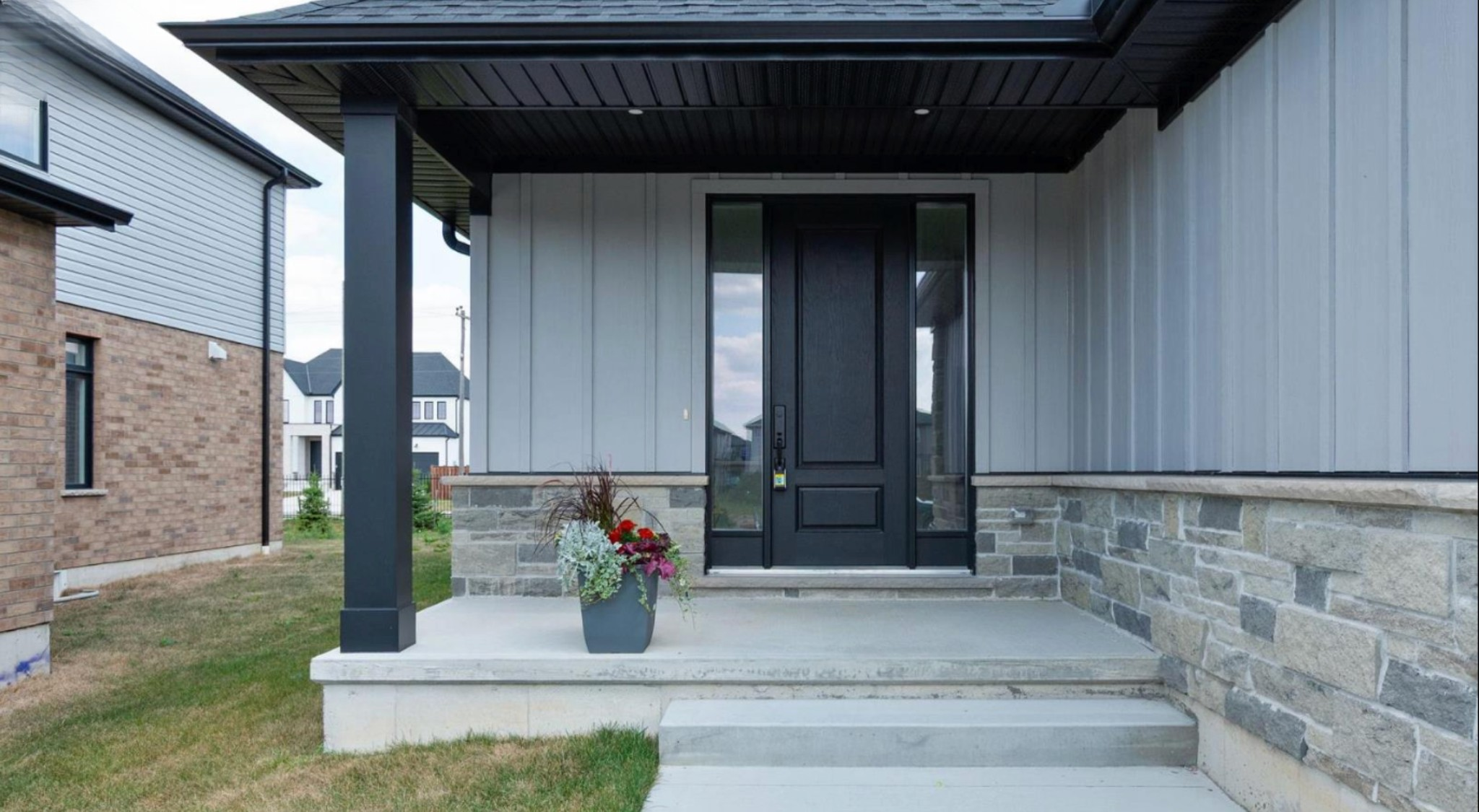 Introducing The Serenity, being built on Lot 11: a luxurious 1-floor bungalow on a 55x128 ft pool-sized lot with a triple car garage, priced at $939,900. This open-concept home features a designer kitchen, great room with gas fireplace, master suite 