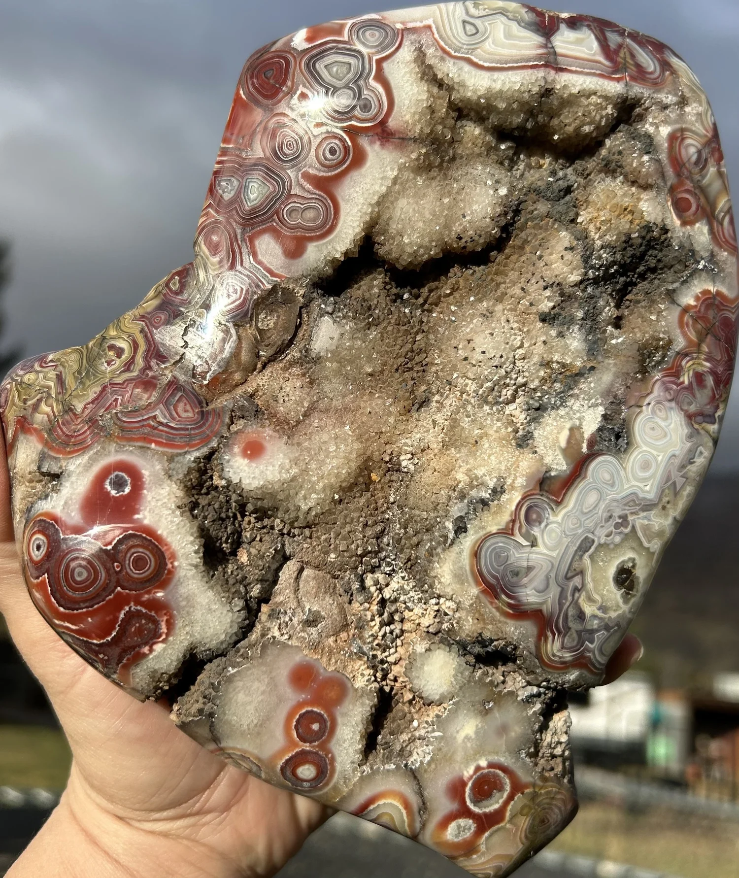 Druzy Agate 　原石　赤箱付き　最終値下げ Large Druzy Crazy Lace Agate — Utah Dump Digger