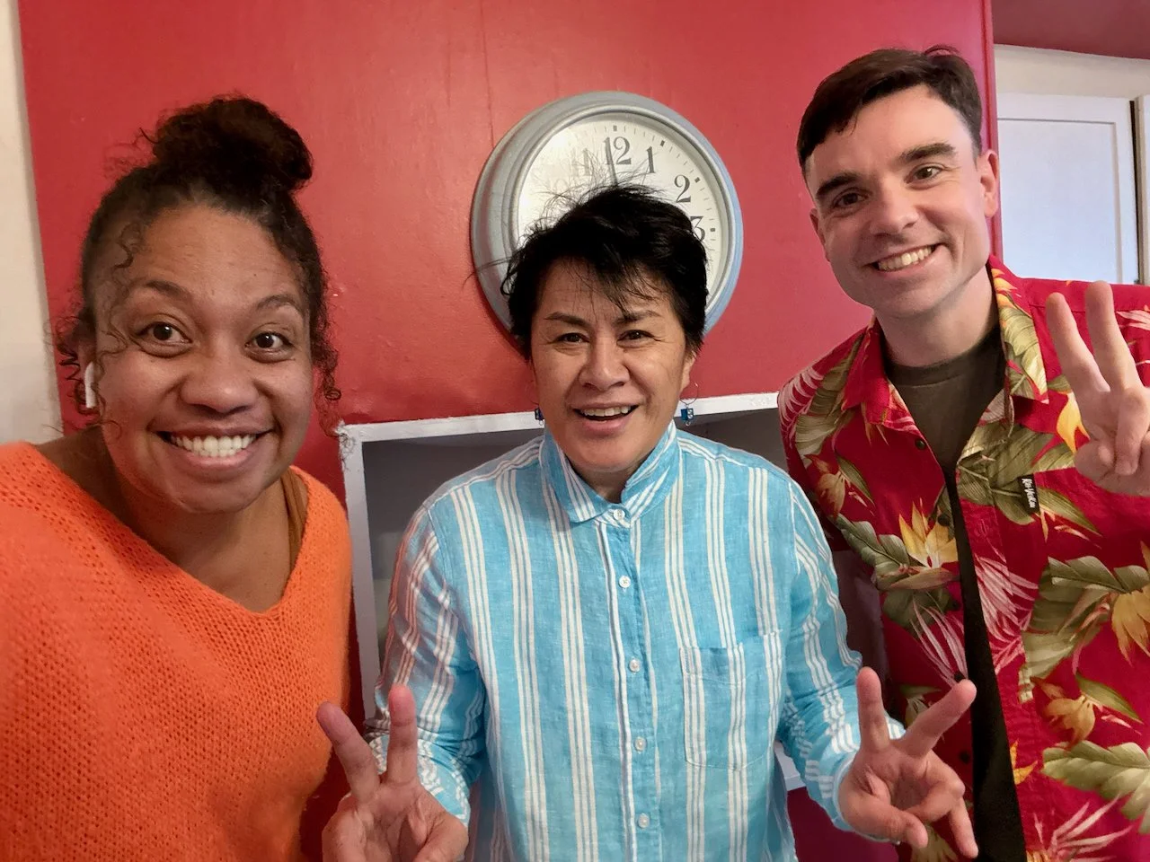 A Photo of the three Kia Maia Wardens, Miliana, Naomi and Tim