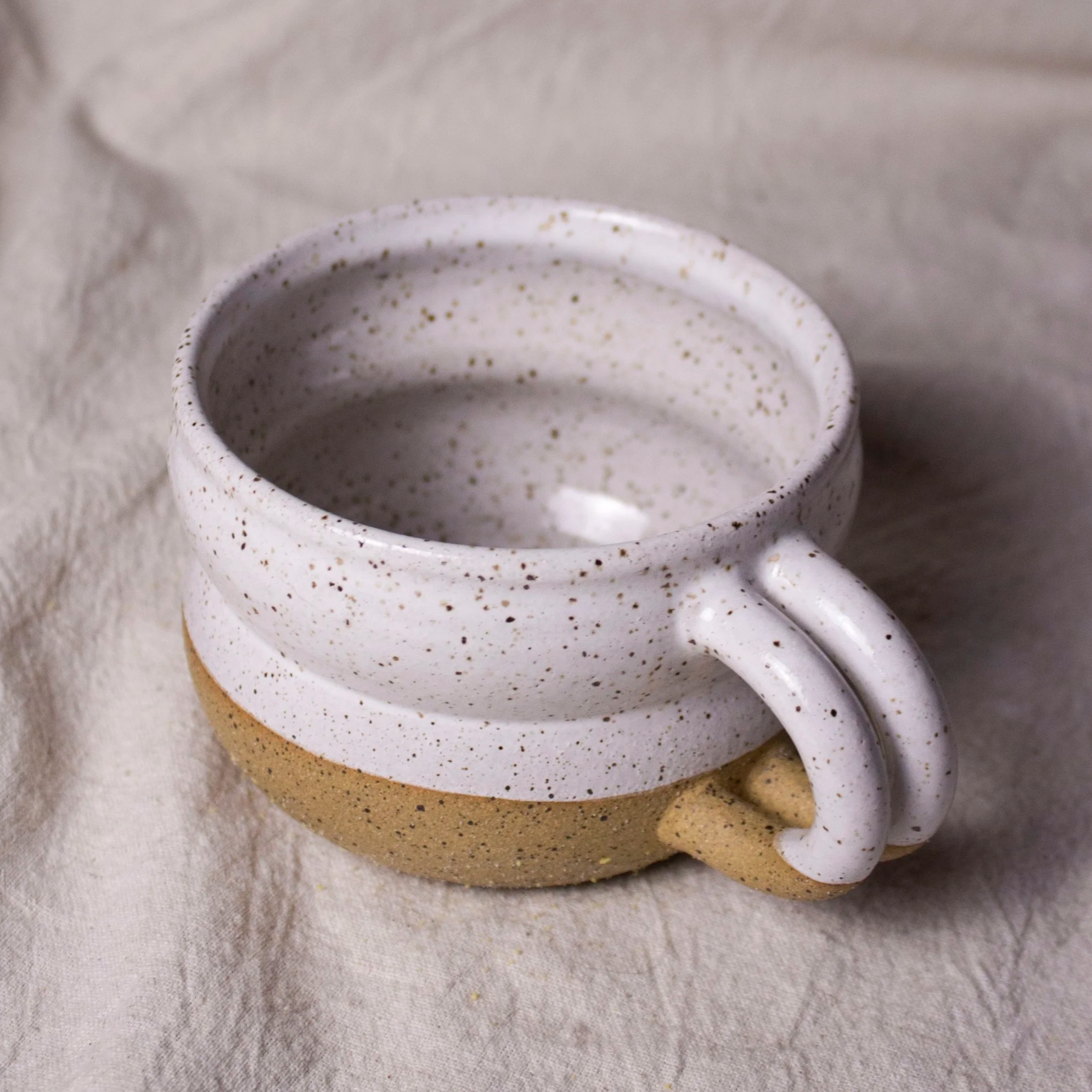 Bubble Latte Mug | Handmade Stoneware Latte Mug, 14 oz