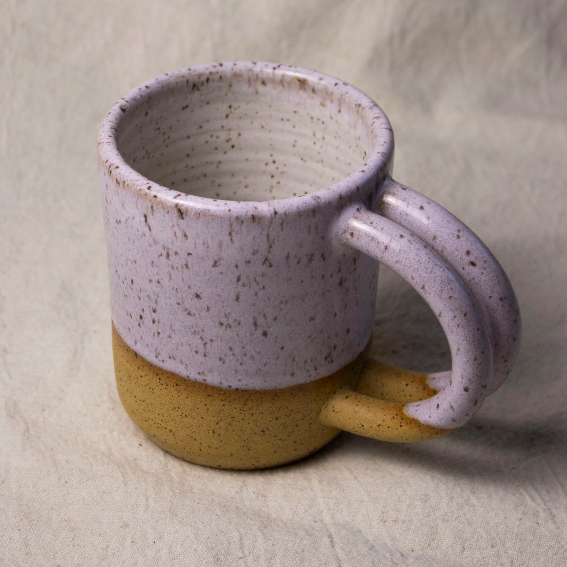 Handmade Stoneware Mug with Two Handles, 14 oz | Double Helix | Castor