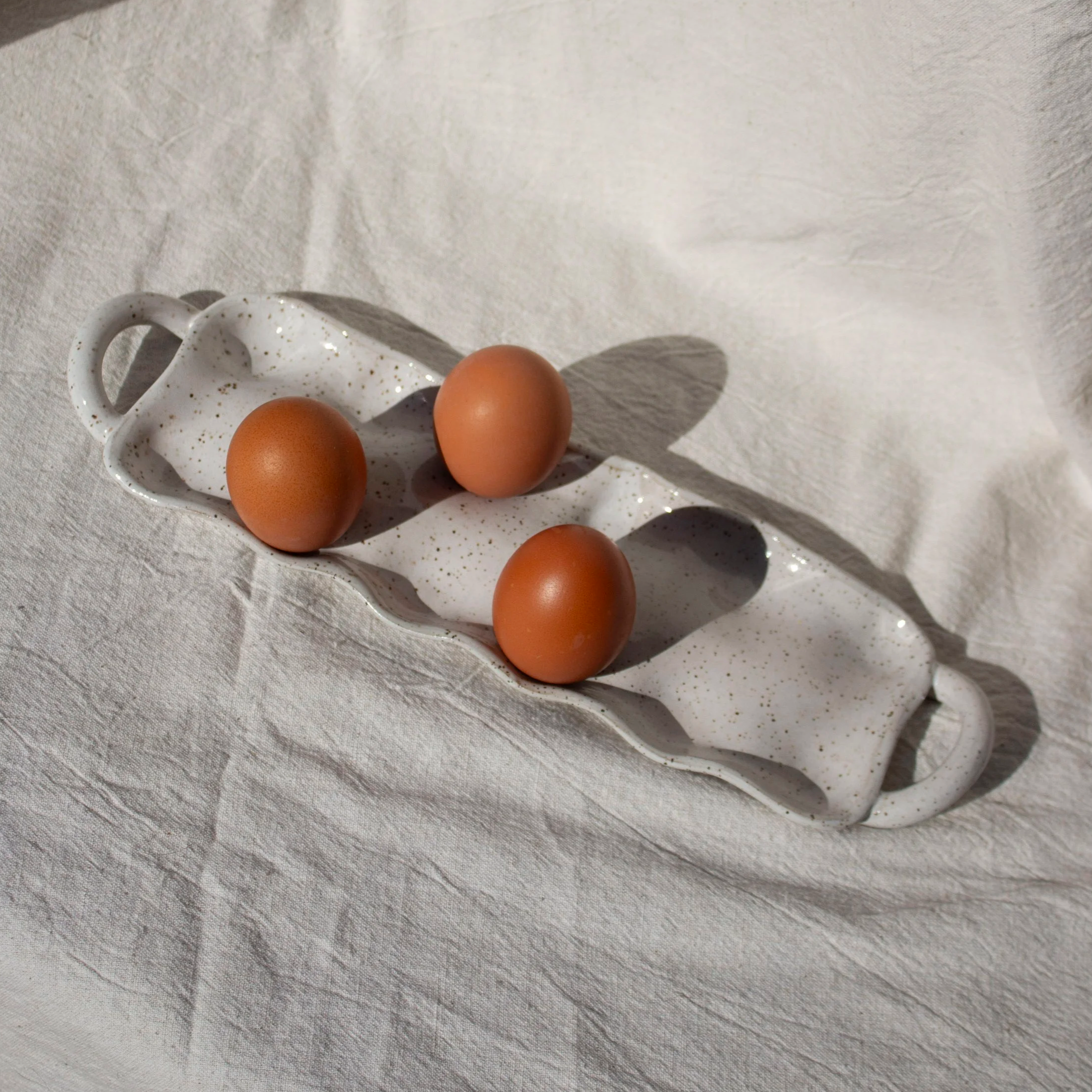Handmade Ceramic Egg Tray, Holds 12 Eggs | Castor Ceramics