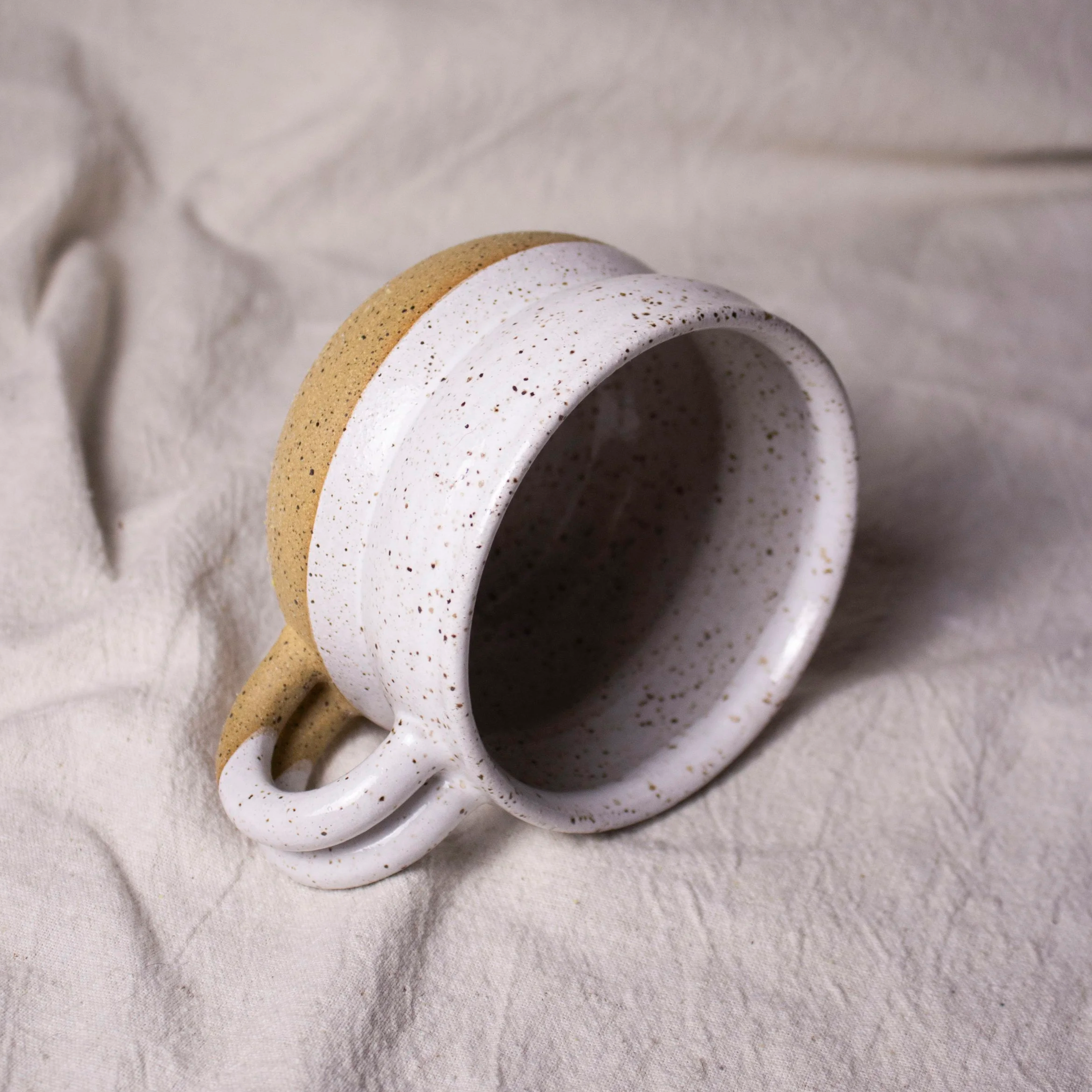 Bubble Latte Mug | Handmade Stoneware Latte Mug, 14 oz
