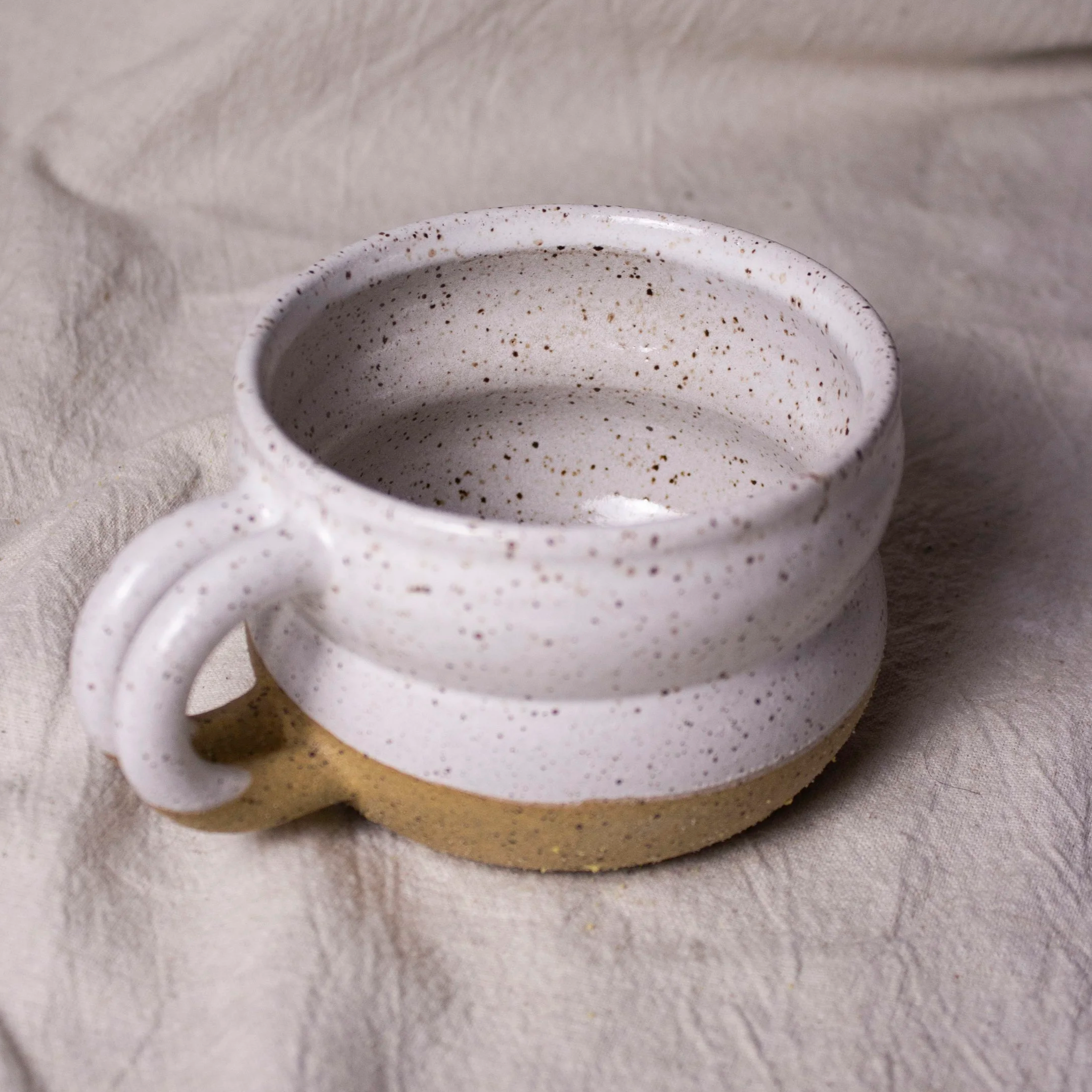 Bubble Latte Mug | Handmade Stoneware Latte Mug, 14 oz