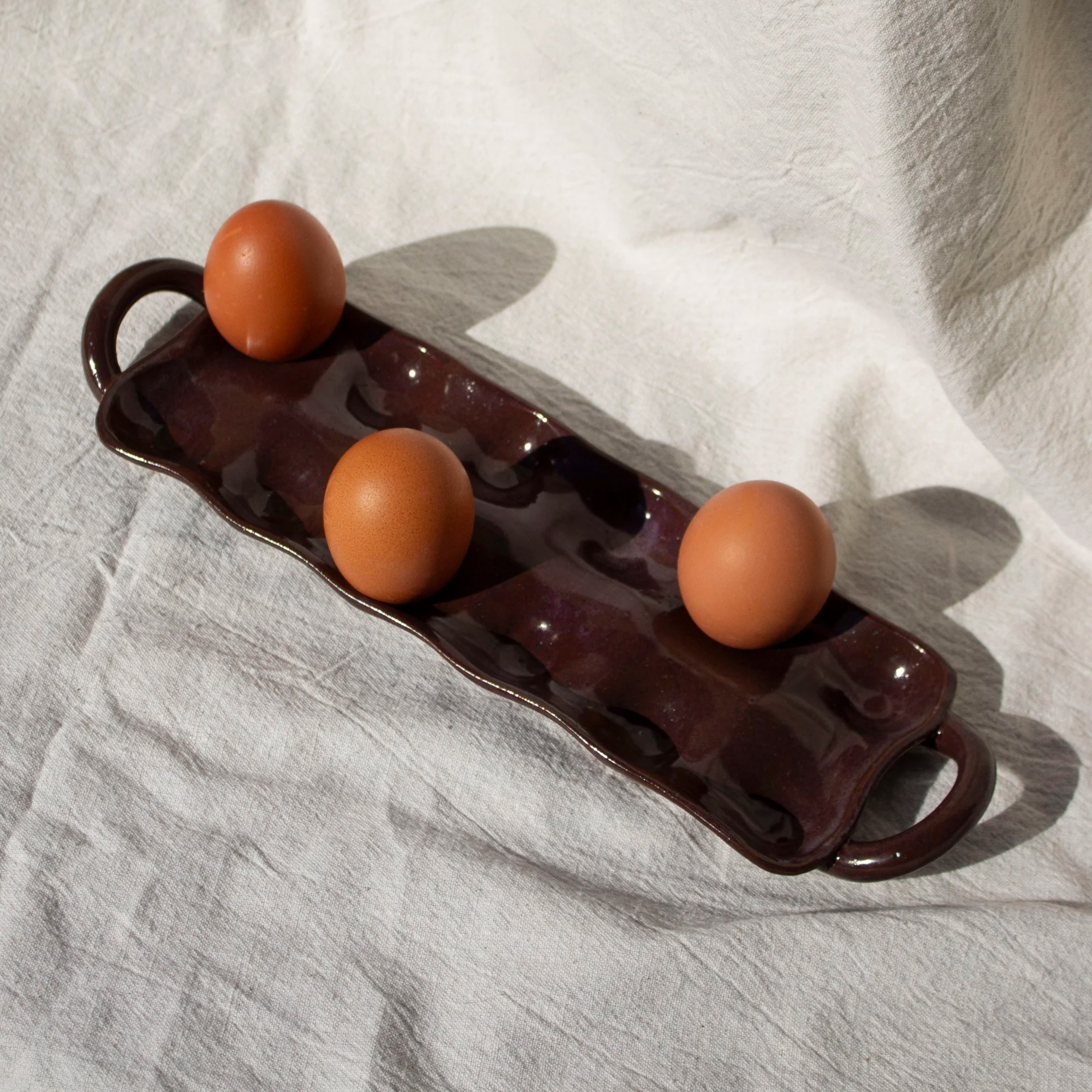 Handmade Ceramic Egg Tray, Holds 12 Eggs | Castor Ceramics