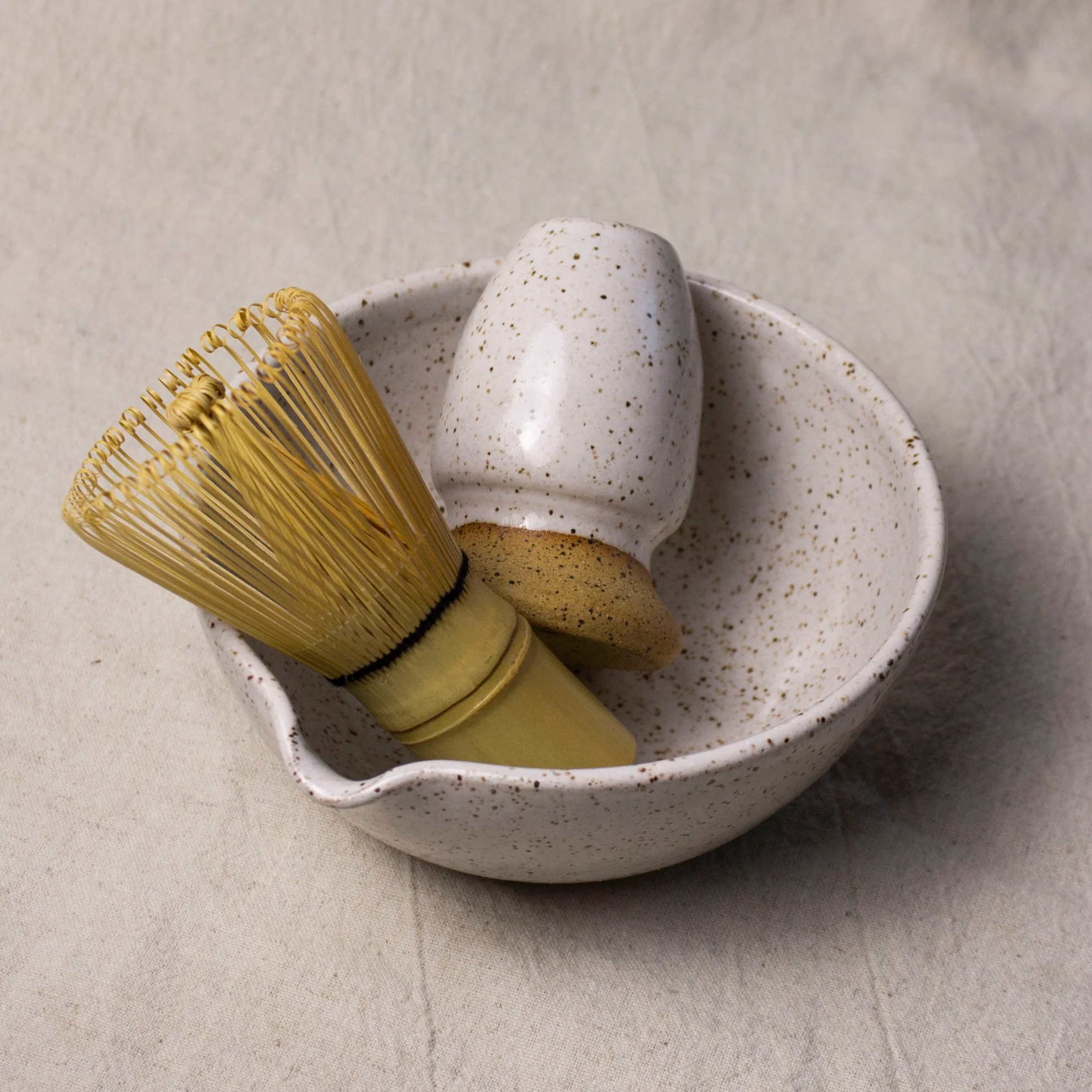 Ceramic Matcha Bowl with Spout, 12 oz, Handmade | Castor Ceramics