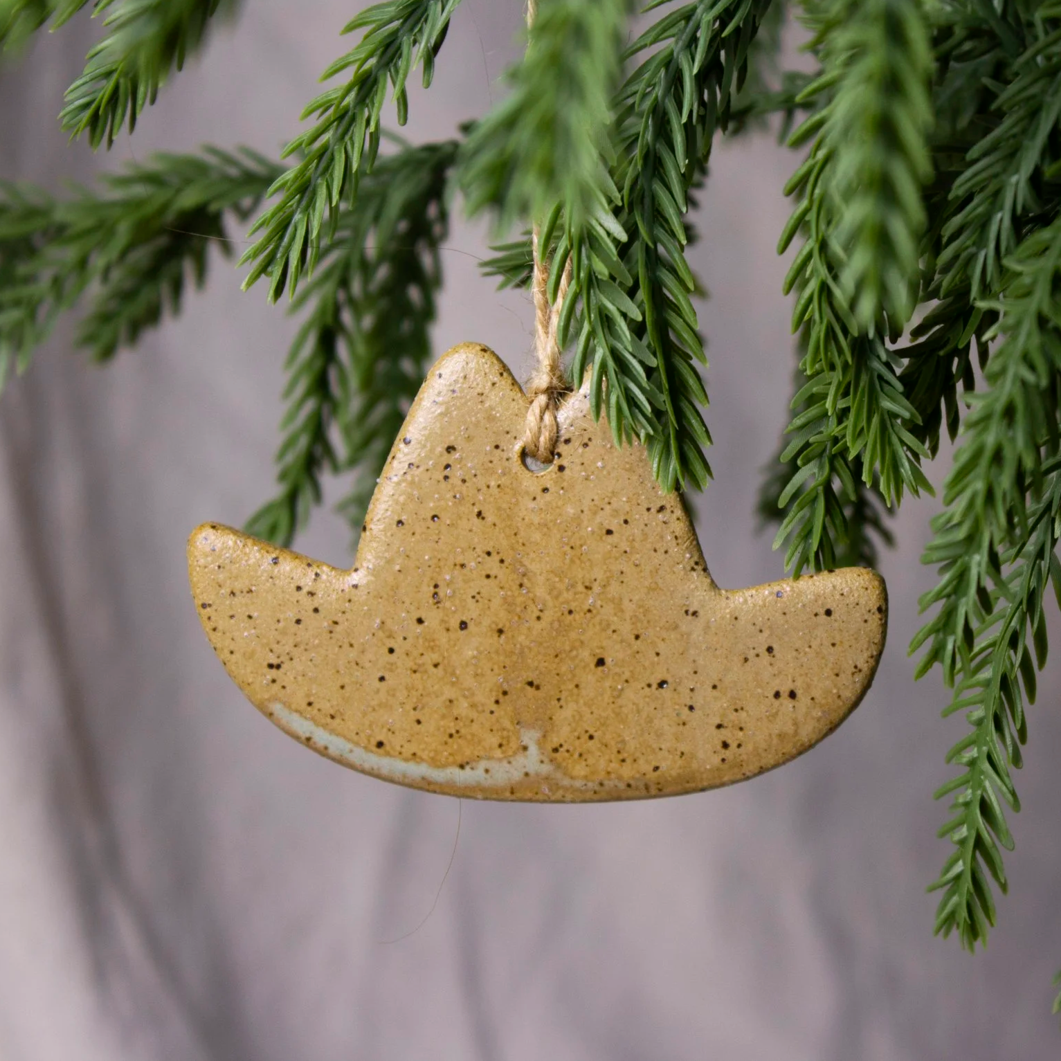 Handmade Ceramic Cowboy Hat Ornament | Castor Ceramics Denver