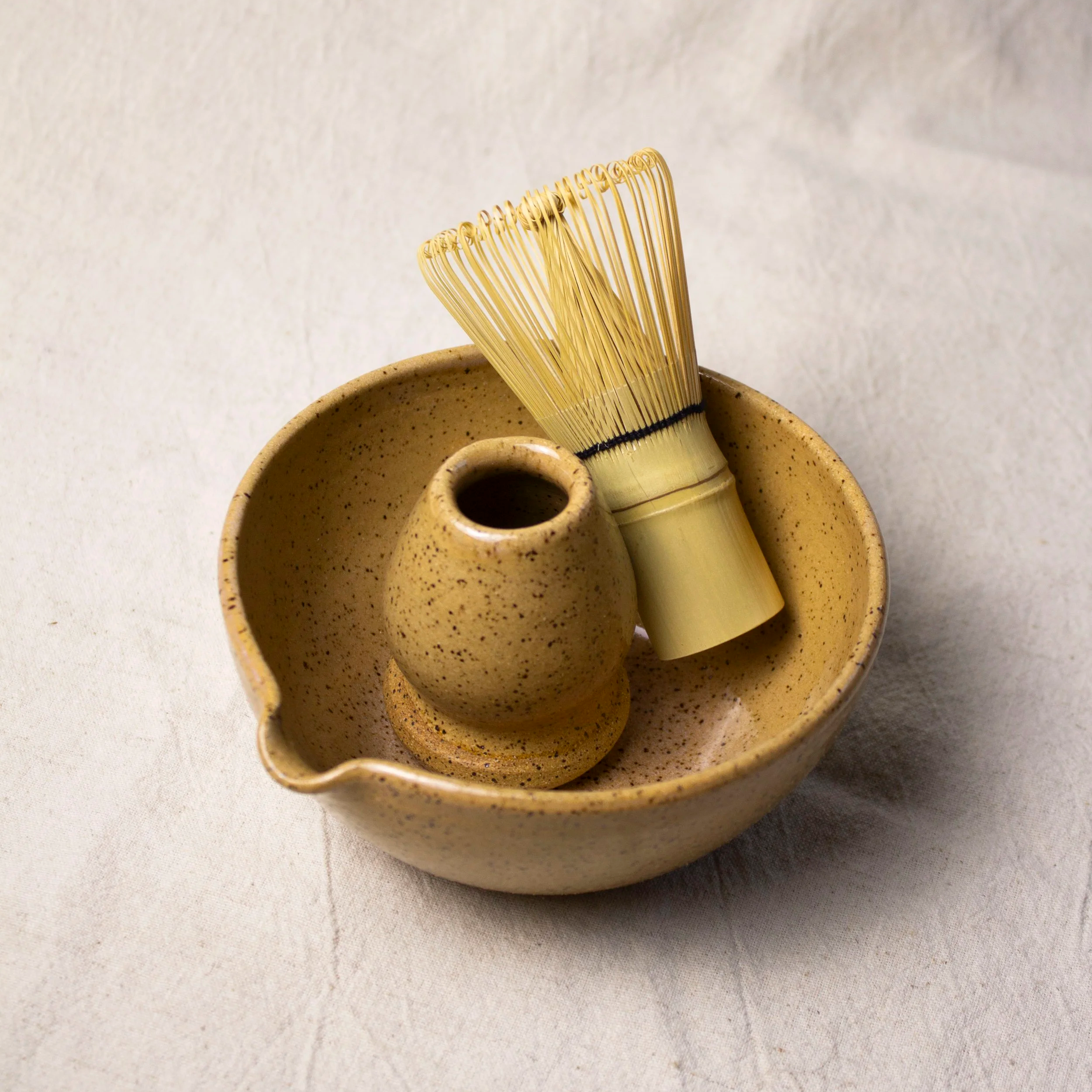 Ceramic Matcha Bowl with Spout, 12 oz, Handmade | Castor Ceramics