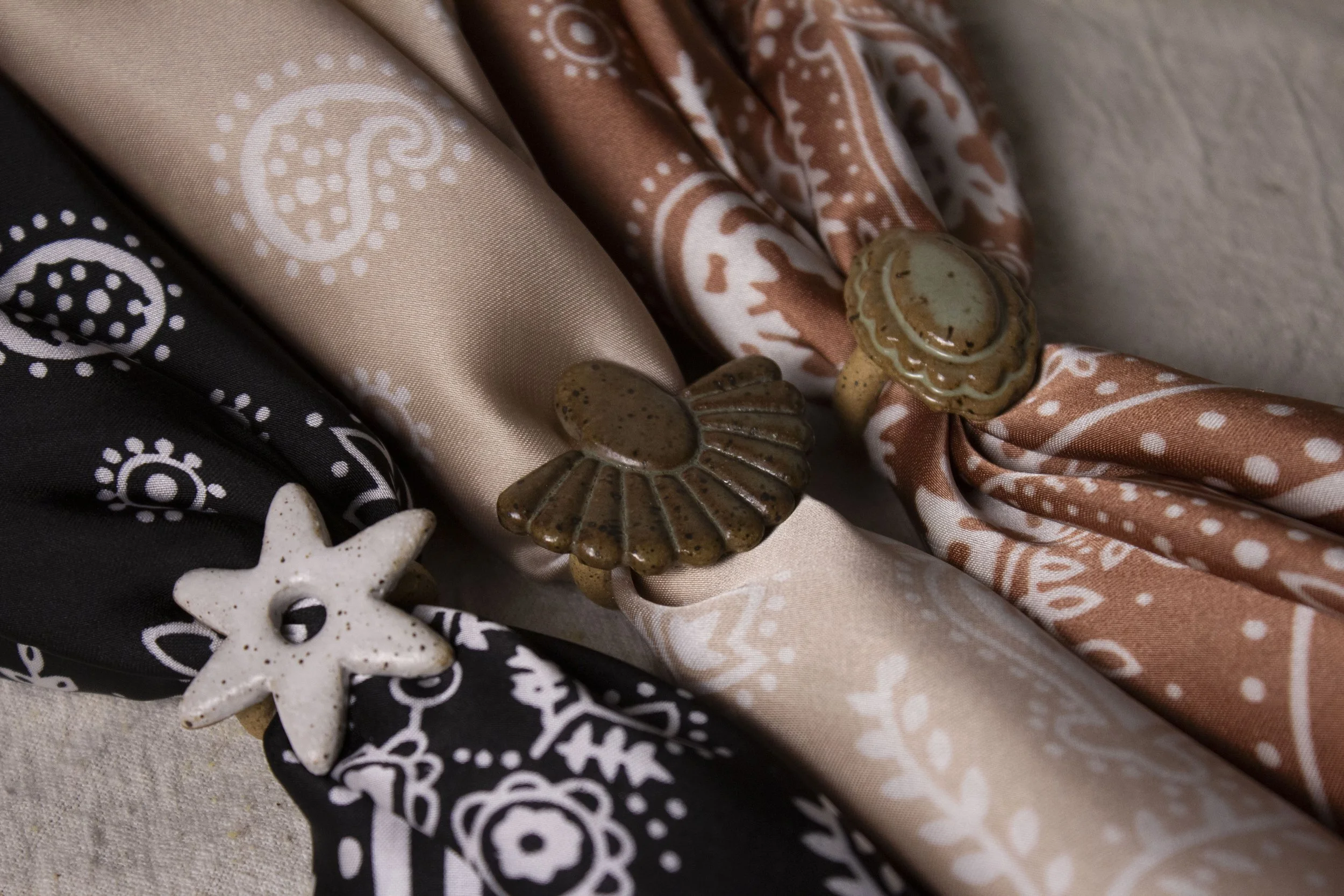 28" Satin Scarf, Wild Rag Style Neck Scarf | Castor Ceramics