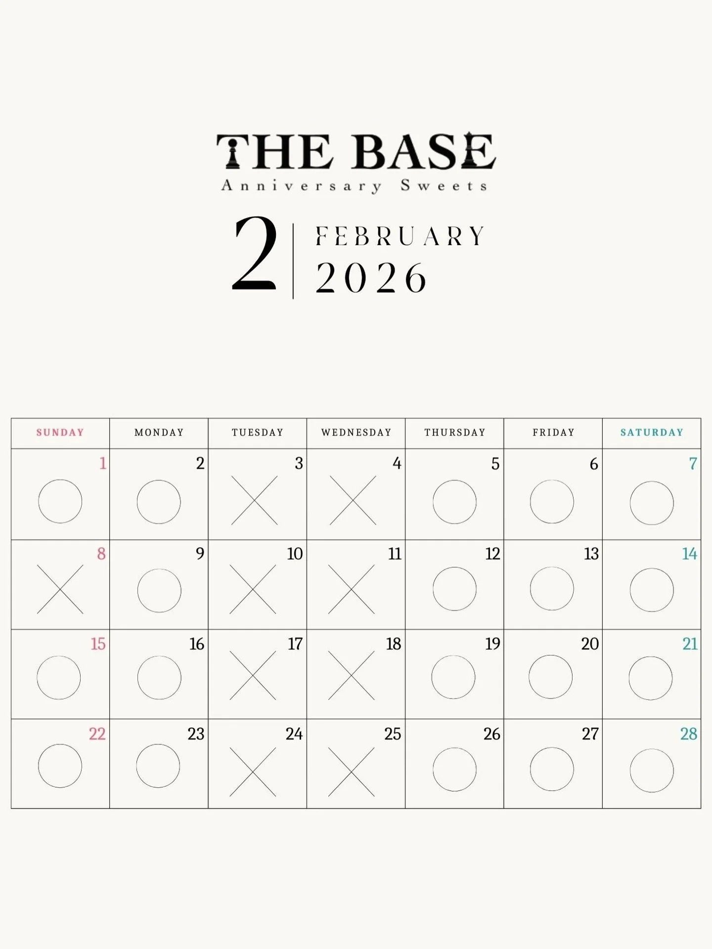 2月の営業について❄︎

2/8(日)のみ、イベント出店のため臨時休業とさせていただきます。

【THE BASE Anniversary sweets】
● 場所：中軽井沢駅2階
〒389-0111長野県北佐久郡軽井沢町長倉３０３７&minus;１８くつかけテラス2F
● 営業時間：11:00-17:00（11月より11:00-16:00）
● 営業日：火曜定休（11月より、火曜・水曜定休。臨時休業などは、Instagramにてお知らせいたします。）
●電話番号：0267-31-0329
● 