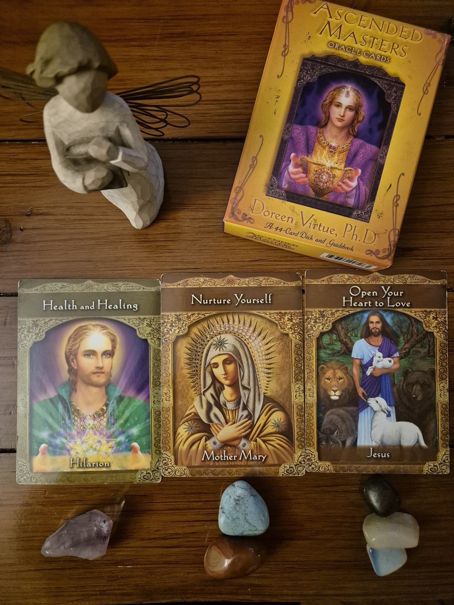 Angel card reveal! 

1. Health and healing.
You are moving into a beautiful healing space.  The past no longer holds you.  It is now time to nurture your self and allow the healing to take place while you contemplate your next steps, learn how to pri