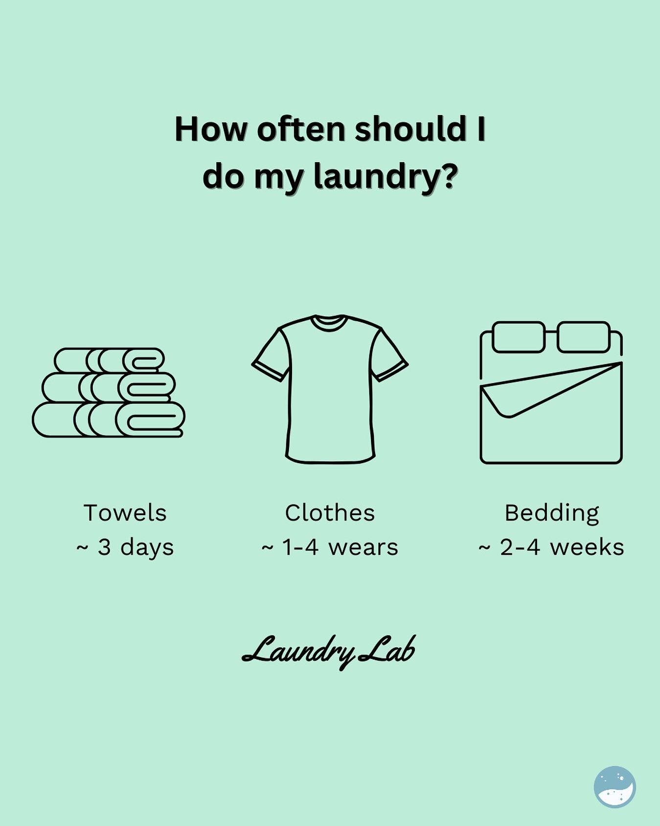 How often should you wash your Laundry 🧺?

A simple google search of this topic will find out second guessing several numbers. The frequency of your washes largely depends on how often you use the clothing, how much you sweat and much more
.
Do you 