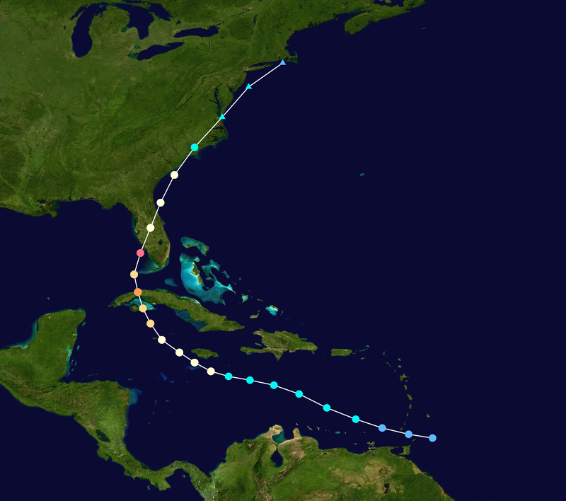 Path of Hurricane Charley in 2004