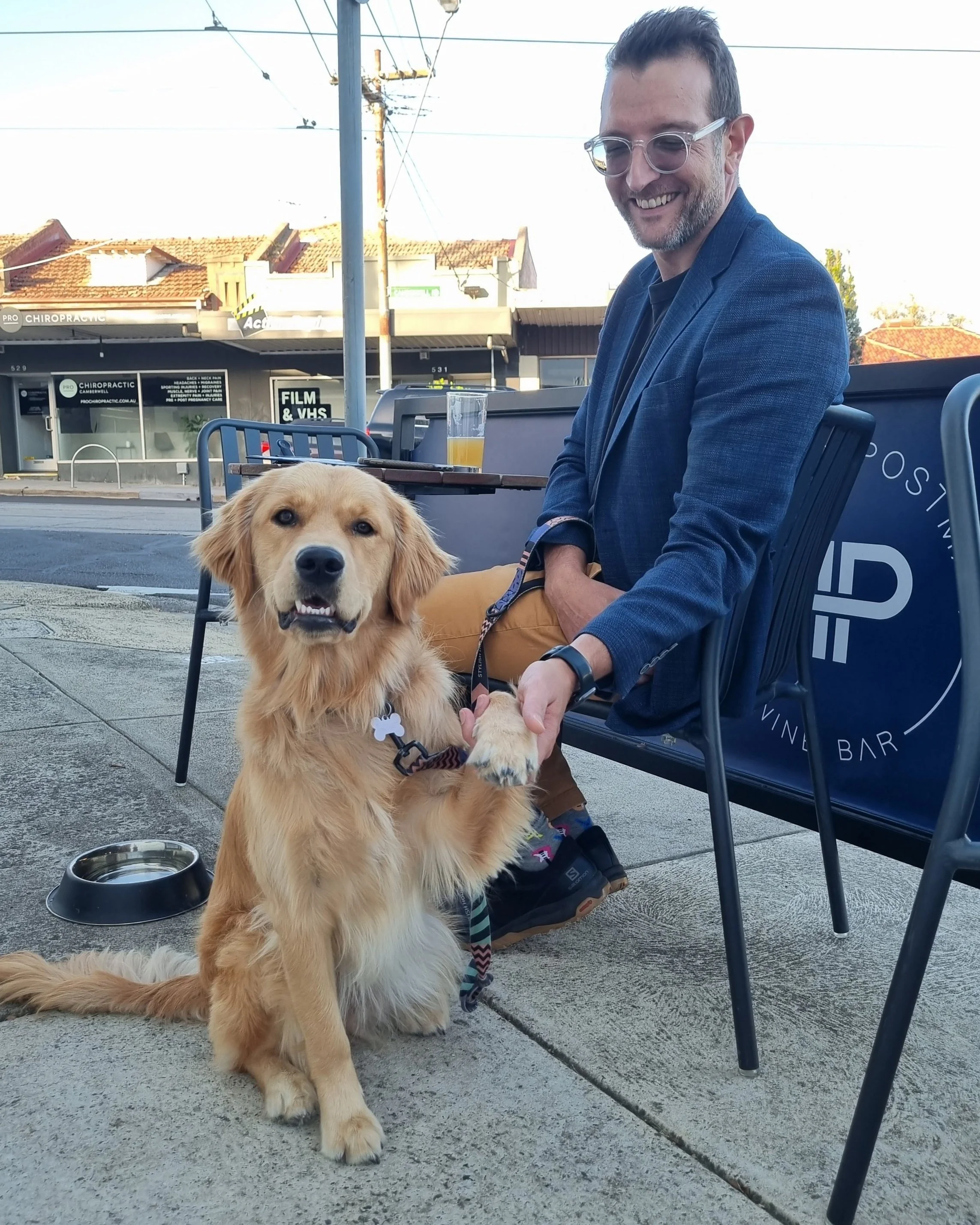 Dog friendly wine bar, for all our outdoor seating areas