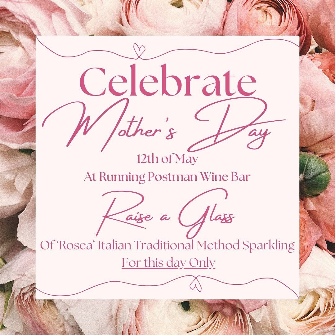 🌸 Mother&rsquo;s Day is right around the corner 🌸

Come celebrate this Mother&rsquo;s Day with us, spoil your mum on this special day! 

We will have an amazing Italian sparkling by the glass 🍾! What a treat! Pouring all day and all night! 

#moth