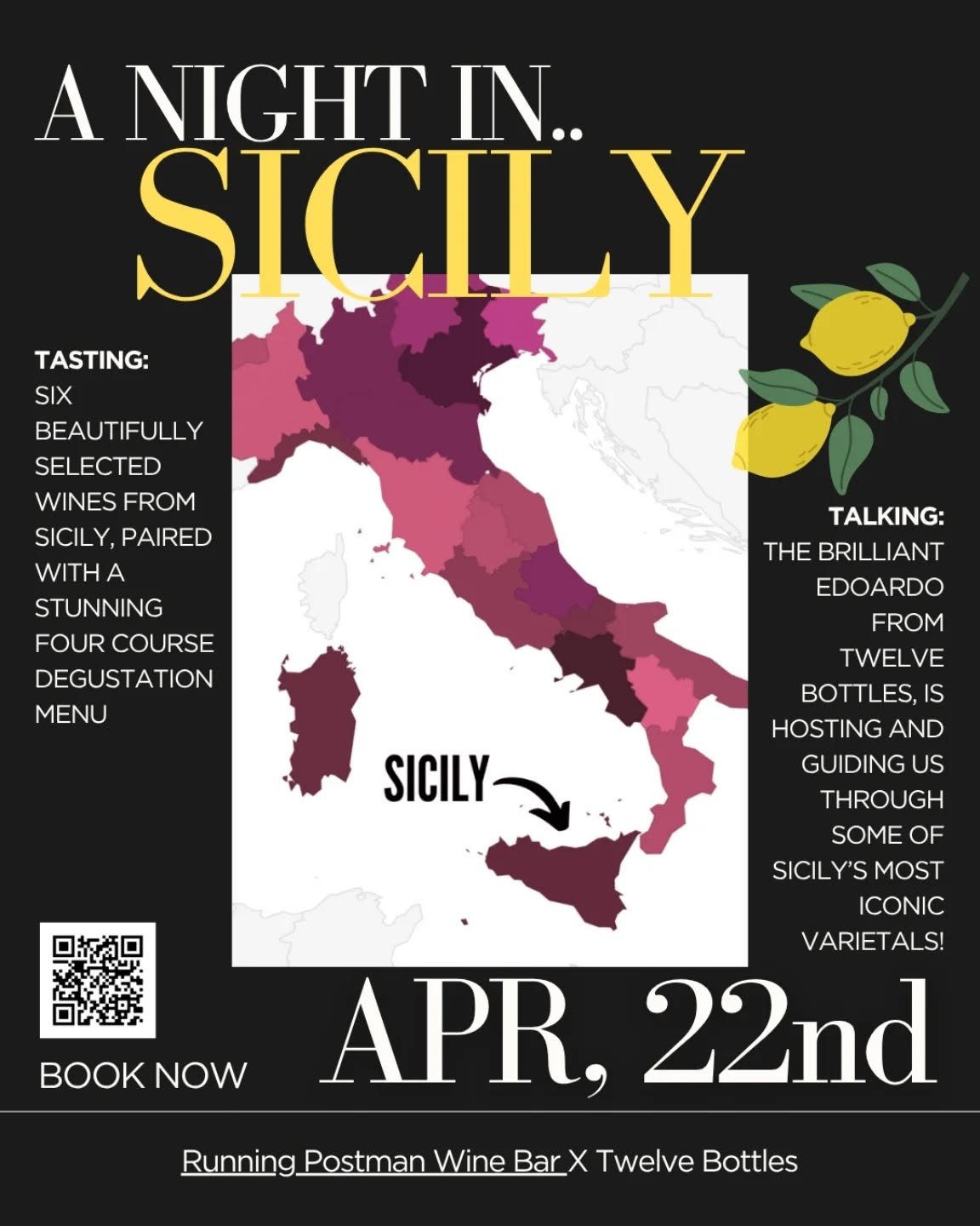 🍷 OUR NEXT WINE DINNER 🍷

&lsquo;A Night in Sicily&rsquo; &ndash; Wednesday 18th March from 6:45pm

Join us for a vibrant evening celebrating the bold wines and flavours of Sicily. Enjoy six incredible wines, perfectly paired with four seasonal cou