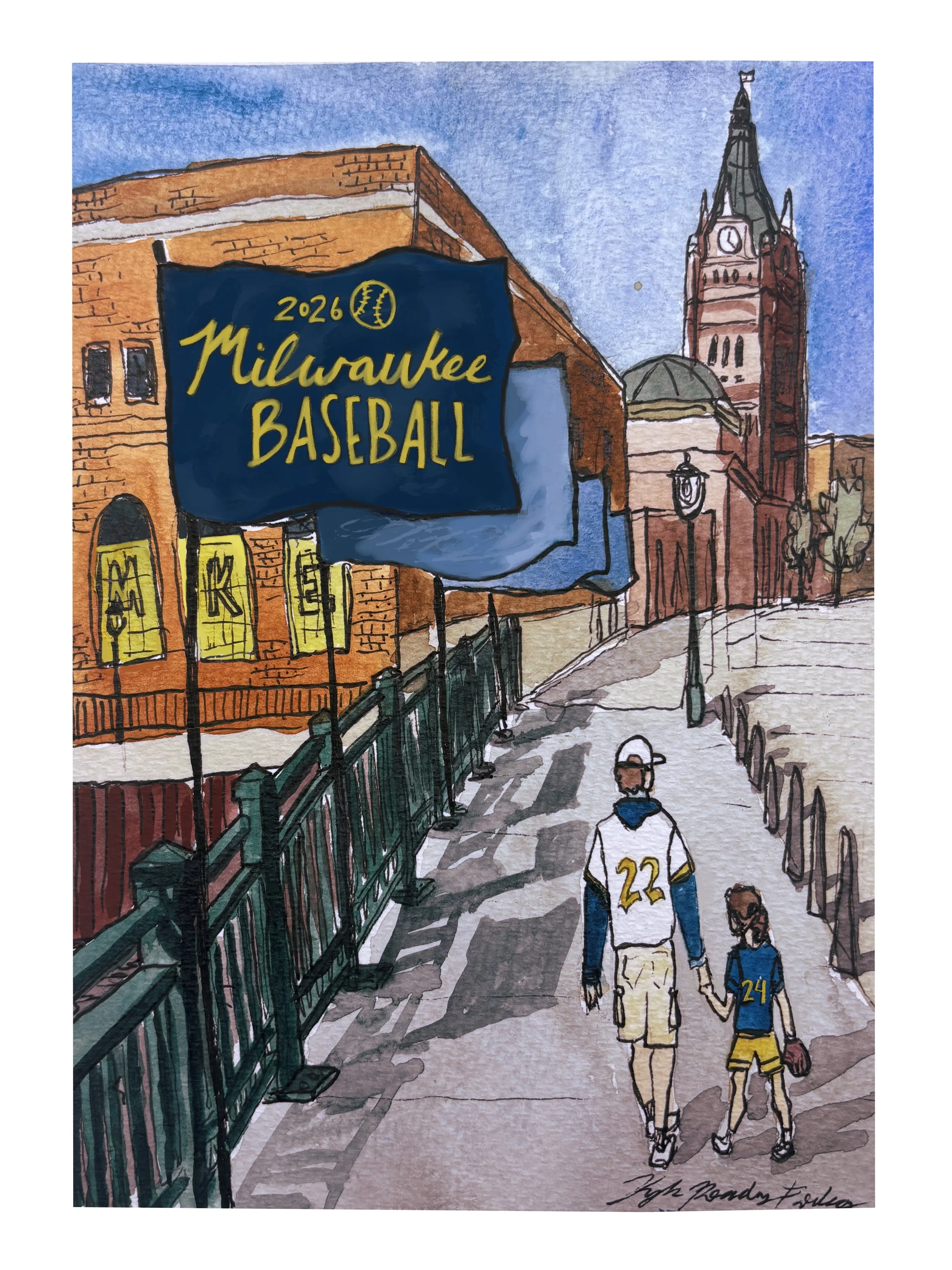 Milwaukee Baseball Flags, 2026: Museum-Quality Matte Paper Poster 5x7″