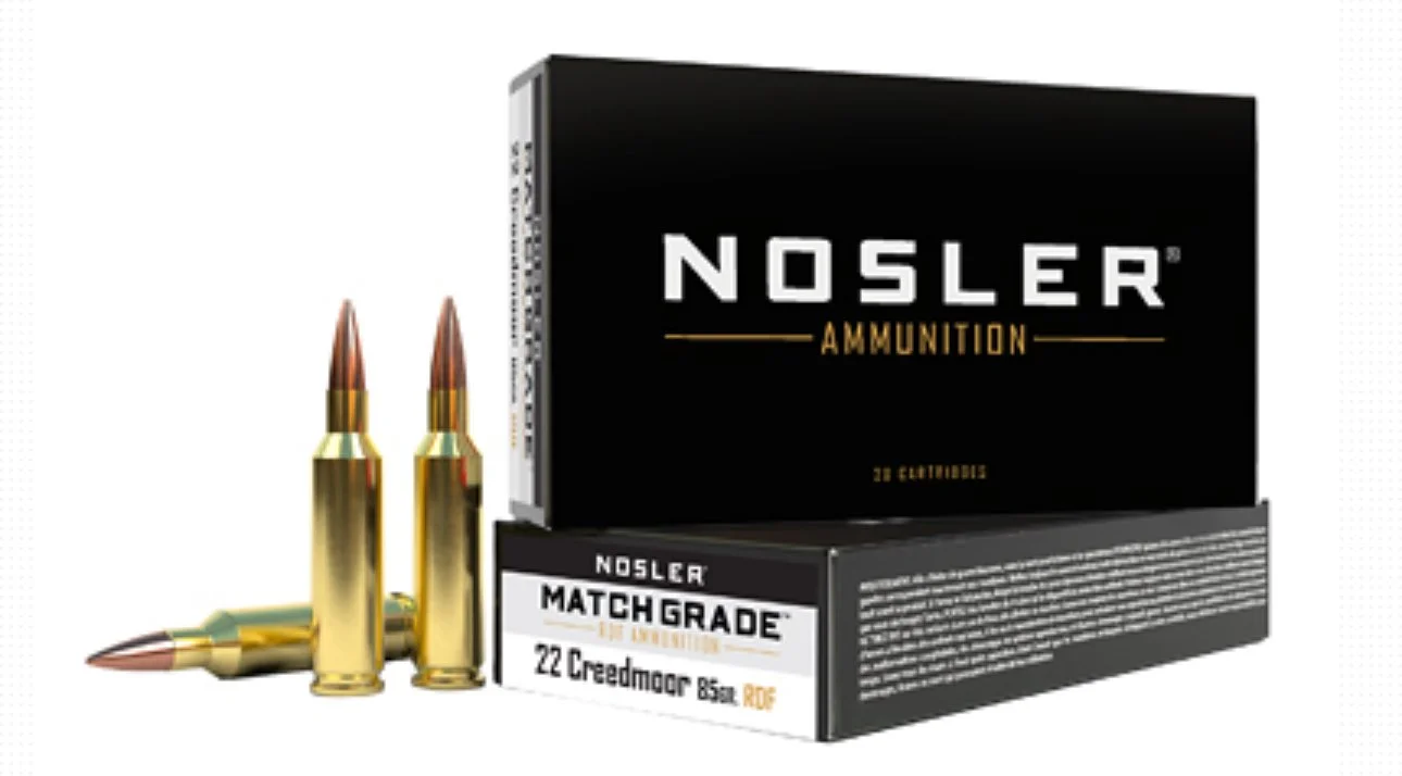 Nosler, Reduced Drag Factor, 22 Creedmoor, 85 Grain, Boat Tail Hollow Point, 20 Round Box