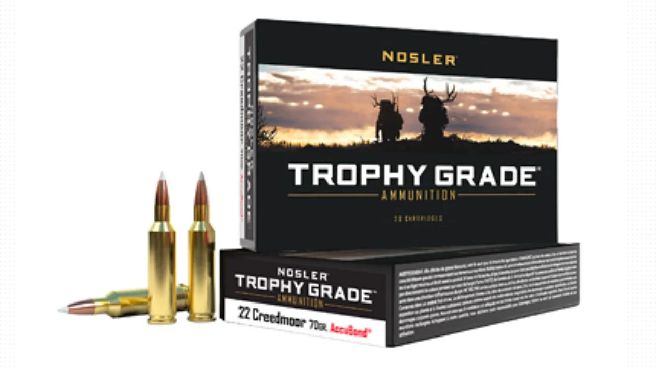 Nosler, Trophy Grade, 22 Creedmoor, 70 Grain, AccuBond, 20 Round Box