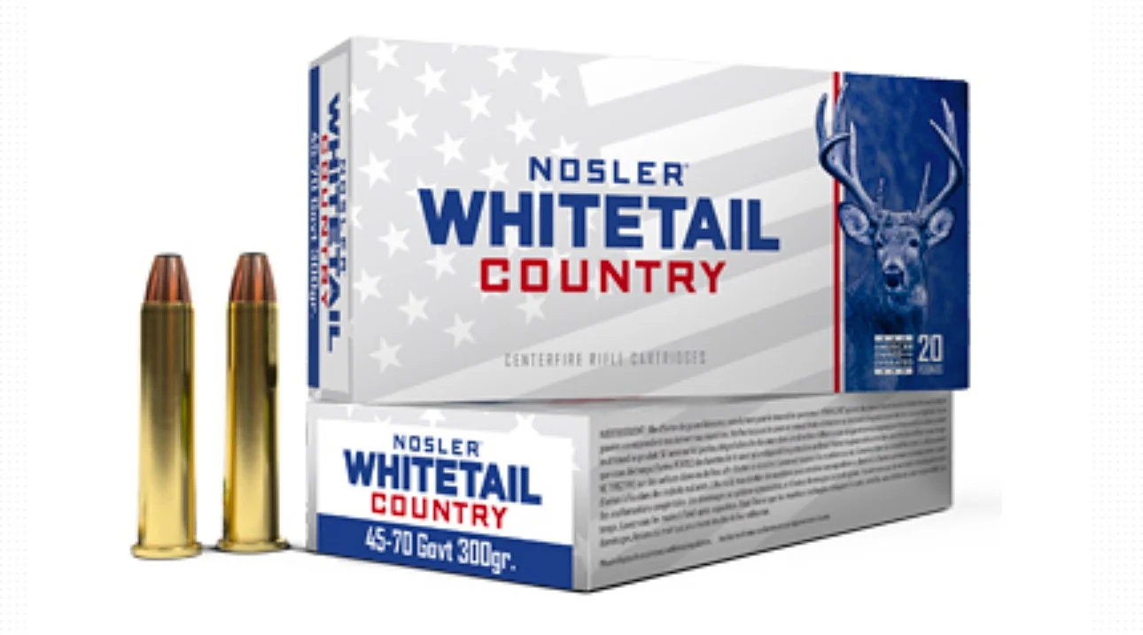 Nosler, Whitetail Country, 45-70 Government, 300 Grain, Straight Wall Bullet, 20 Round Box