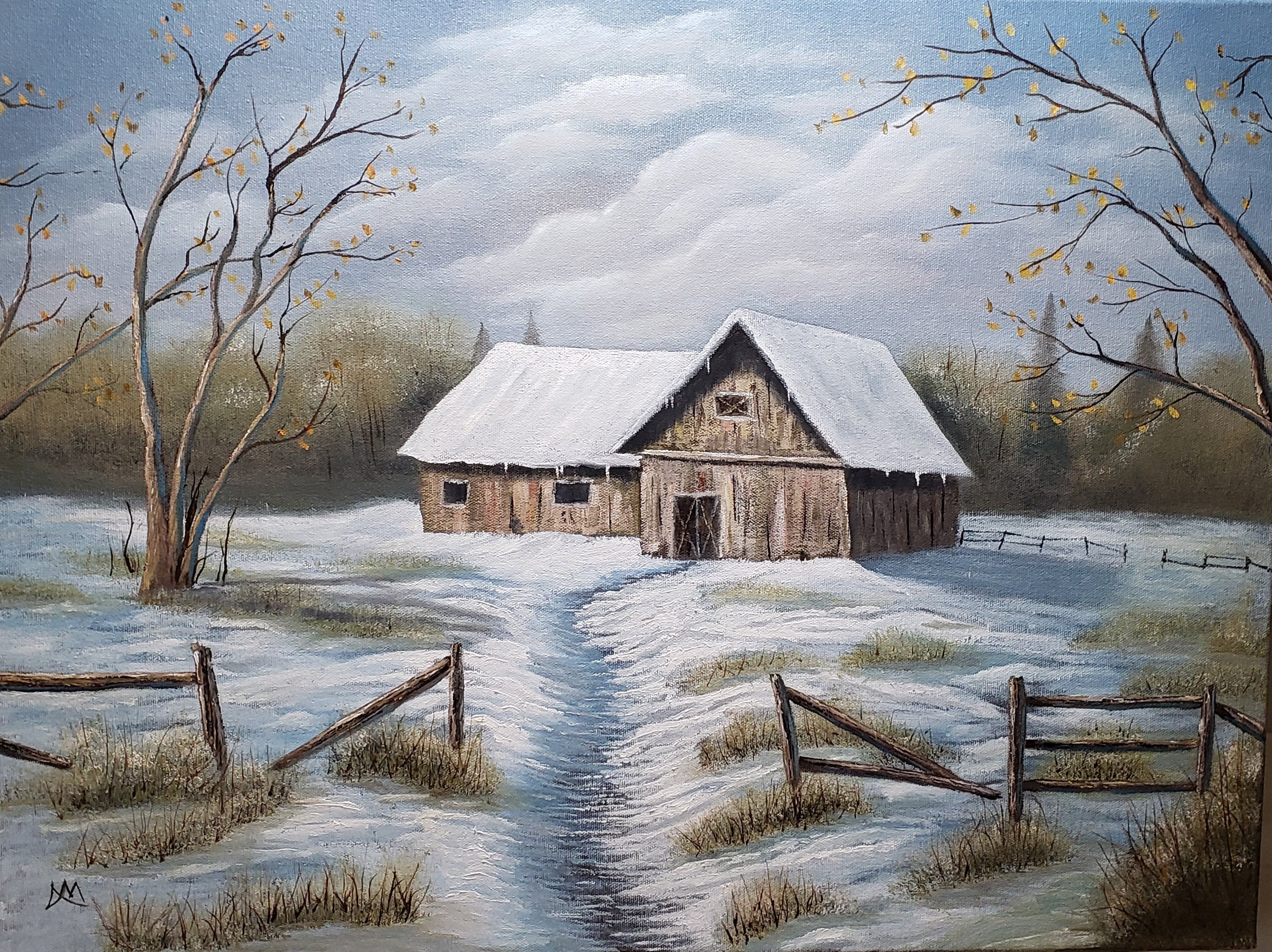 Snowy Barn