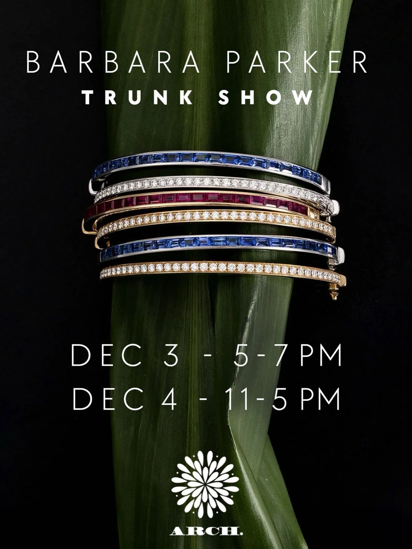 We are thrilled to welcome this exquisite collection at ARCH December 4th. Save the date #nottobemissed #finefewelry @barbaraparkerfinejewelry
