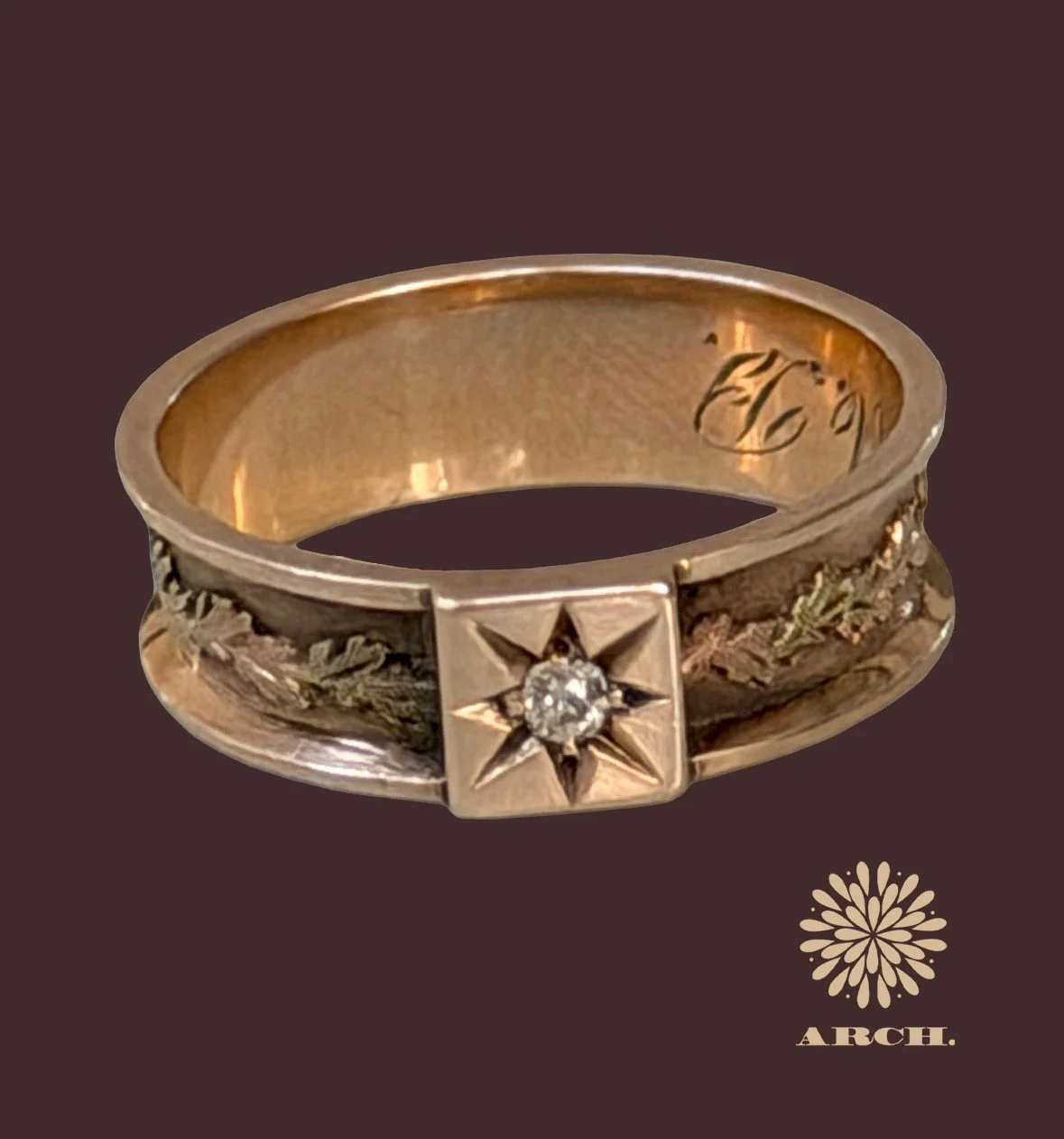 Victorian 12k Ring W/ Diamond