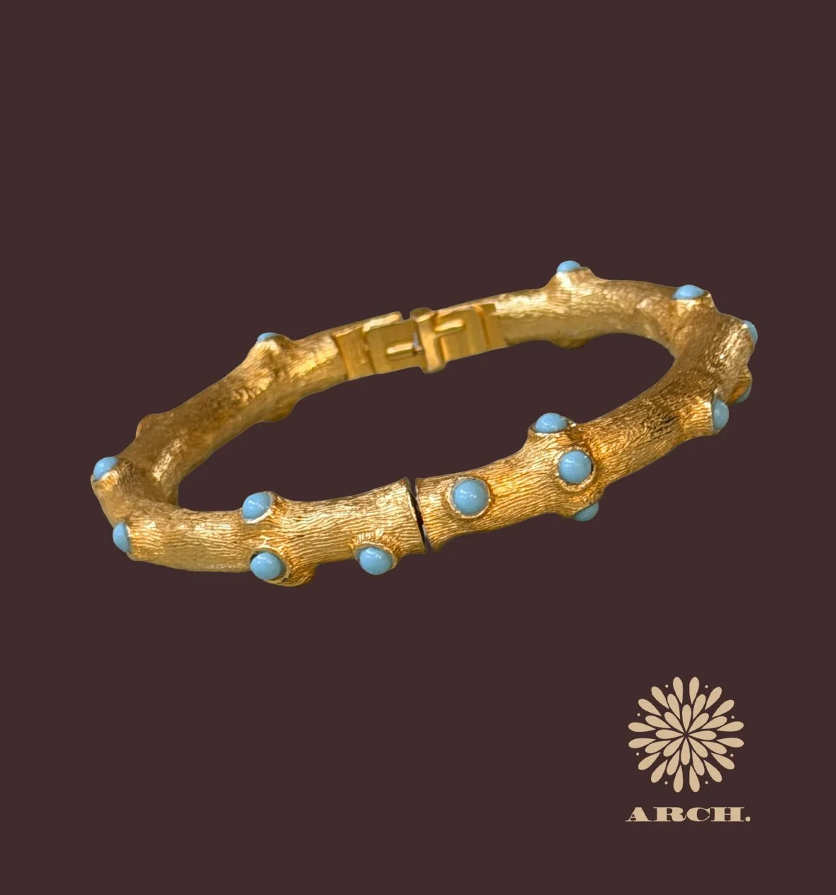 Turquoise & Bamboo Clamper Bracelet