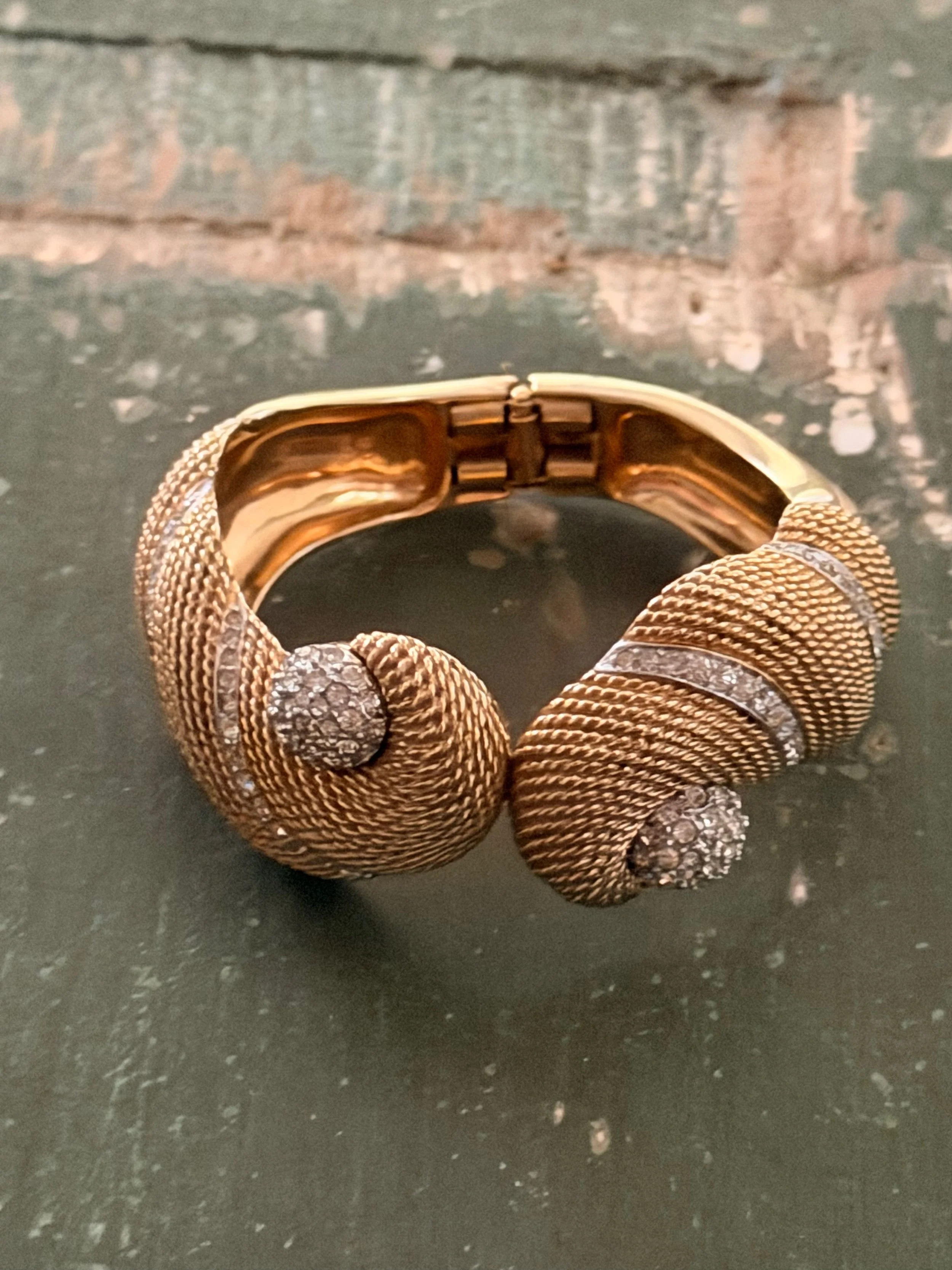 Vintage Boucher Gold & Rhinestone Bracelet