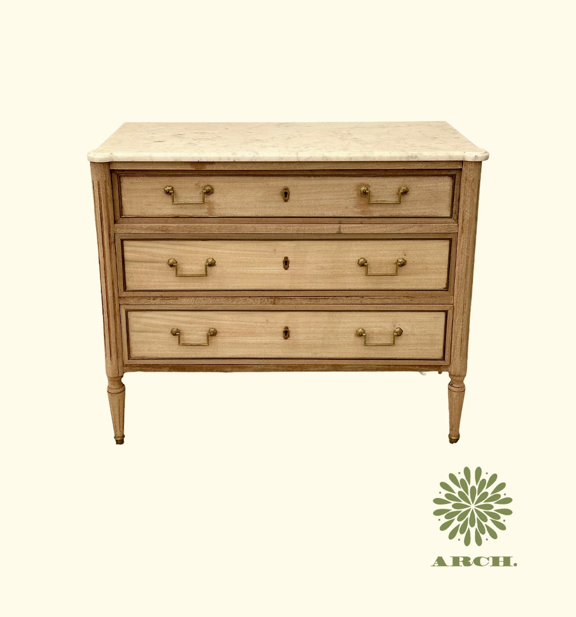 Vintage French Marble Topped Chest Of Drawers.jpeg