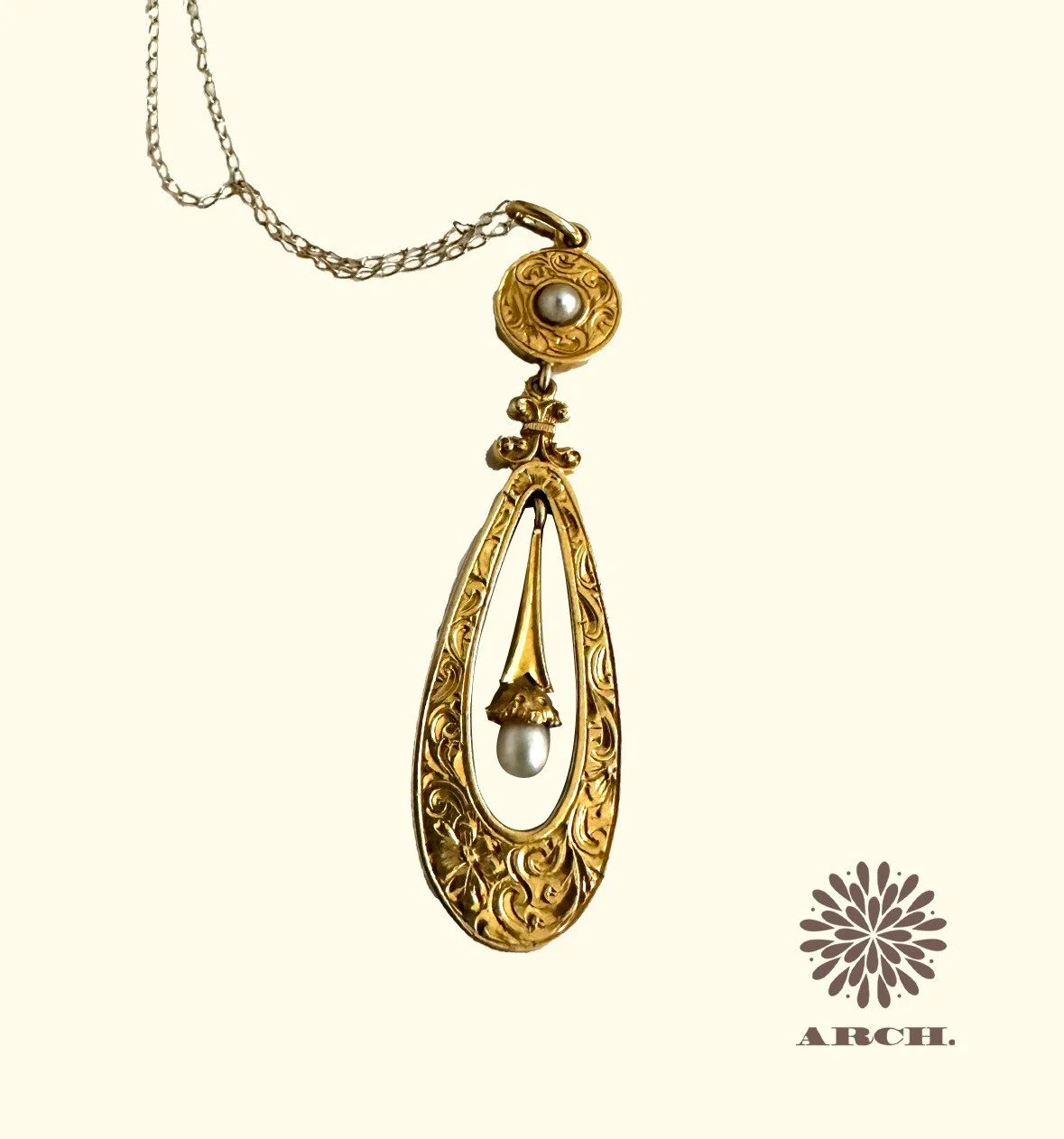 Victorian 14k Pearl Pendant