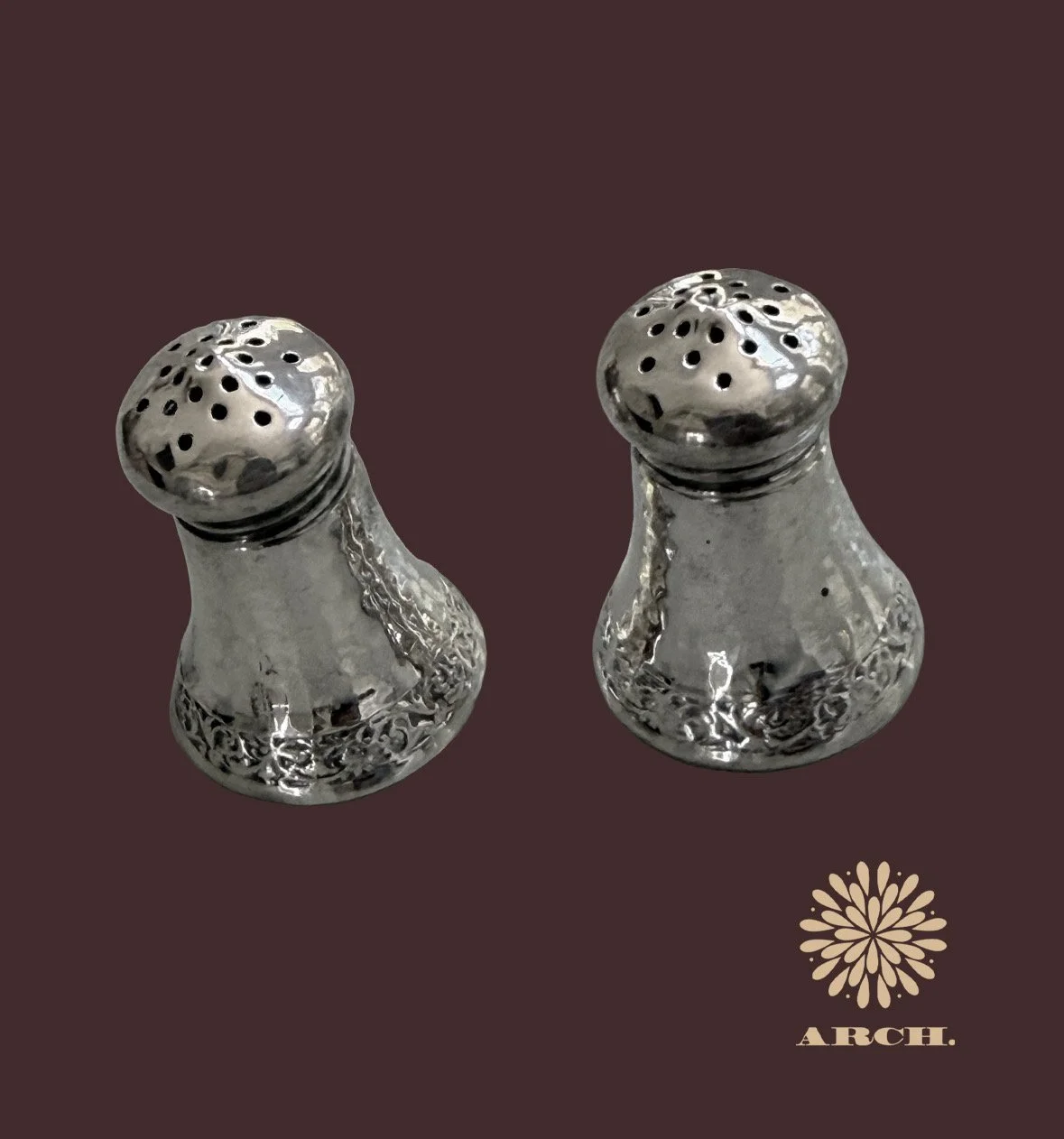 Antique Sterling Mini Salt & Pepper Shakers
