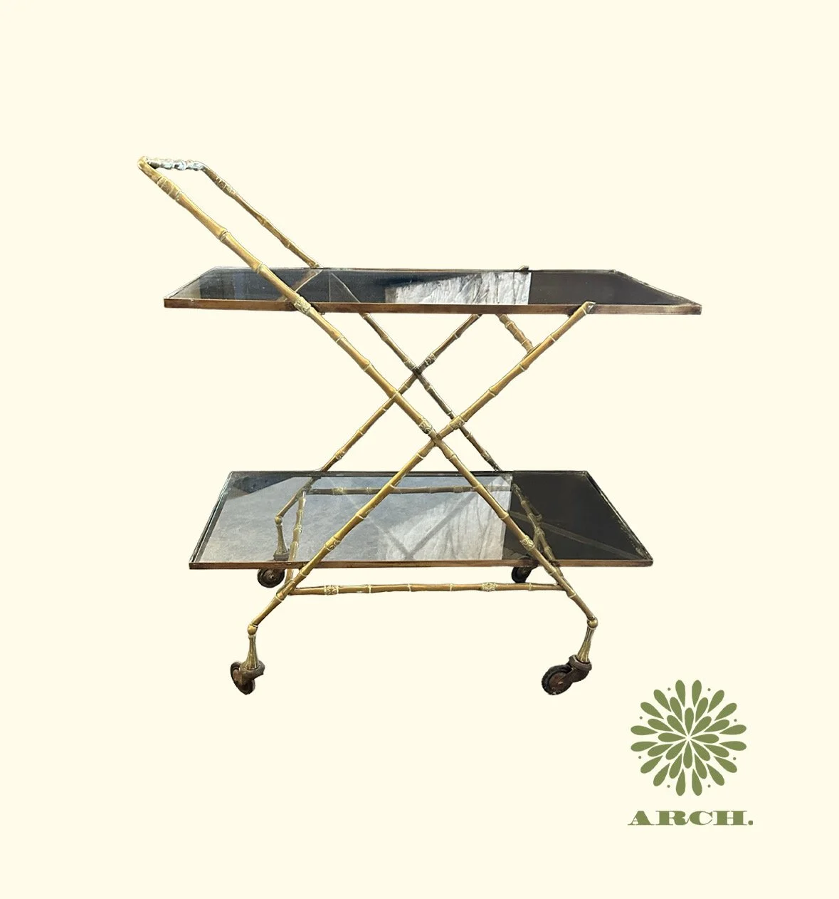 1960s Maison Bagues Bamboo:Brass Bar Cart.jpeg